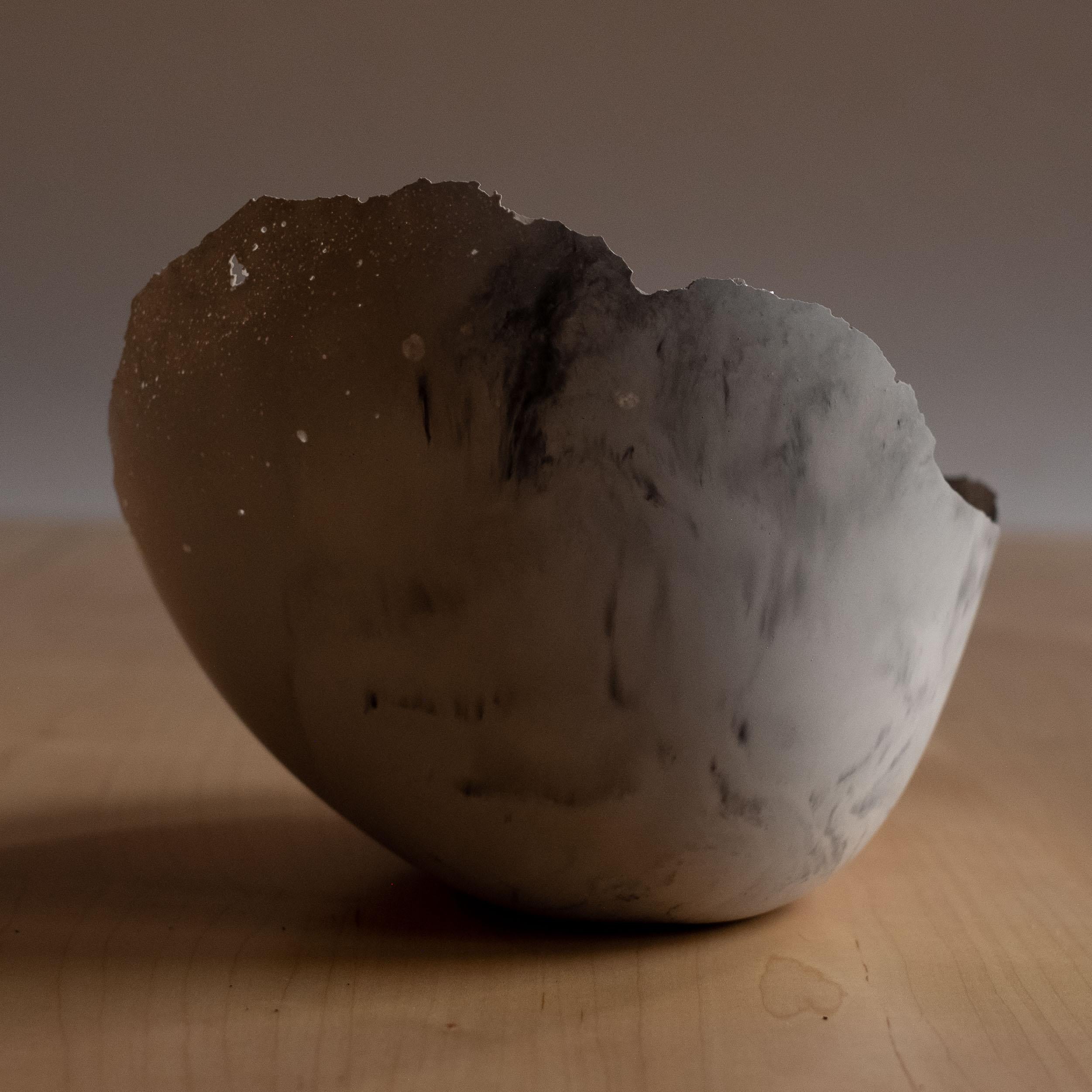 Handmade Cast Concrete Bowl in Grey by UME Studio For Sale 6