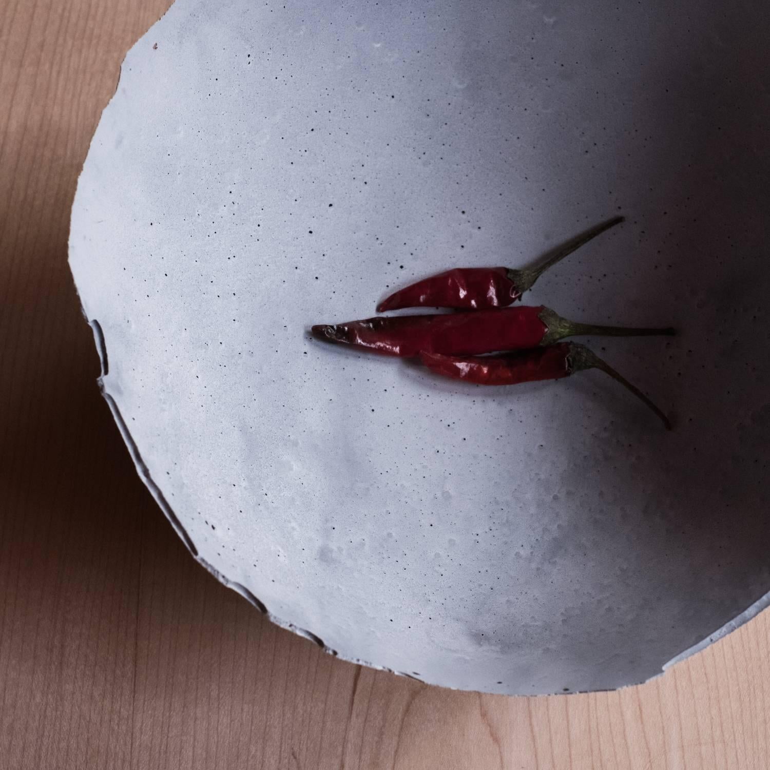 Handmade Cast Concrete Bowl in Grey by UMÉ Studio For Sale 7