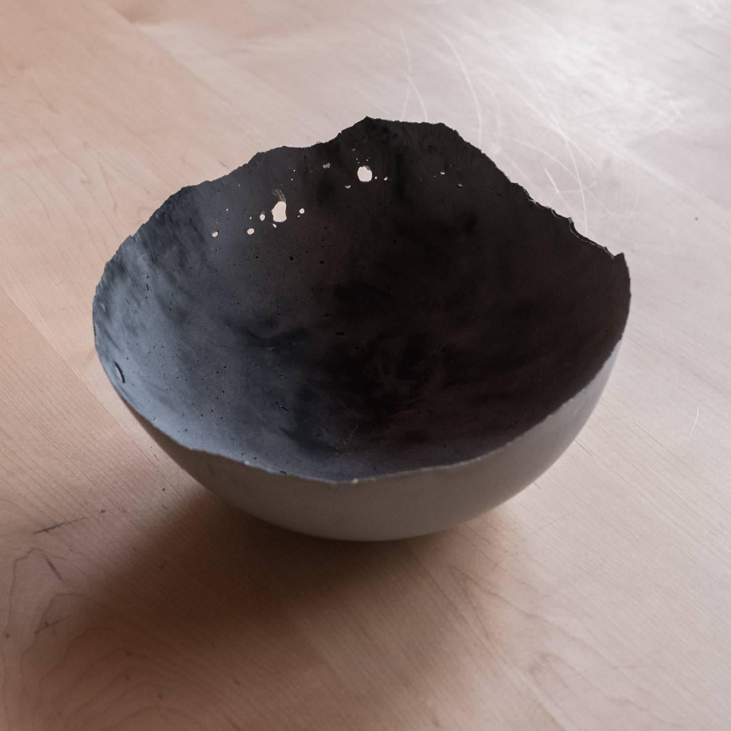 Handmade Cast Concrete Bowl in Grey by UMÉ Studio For Sale 7