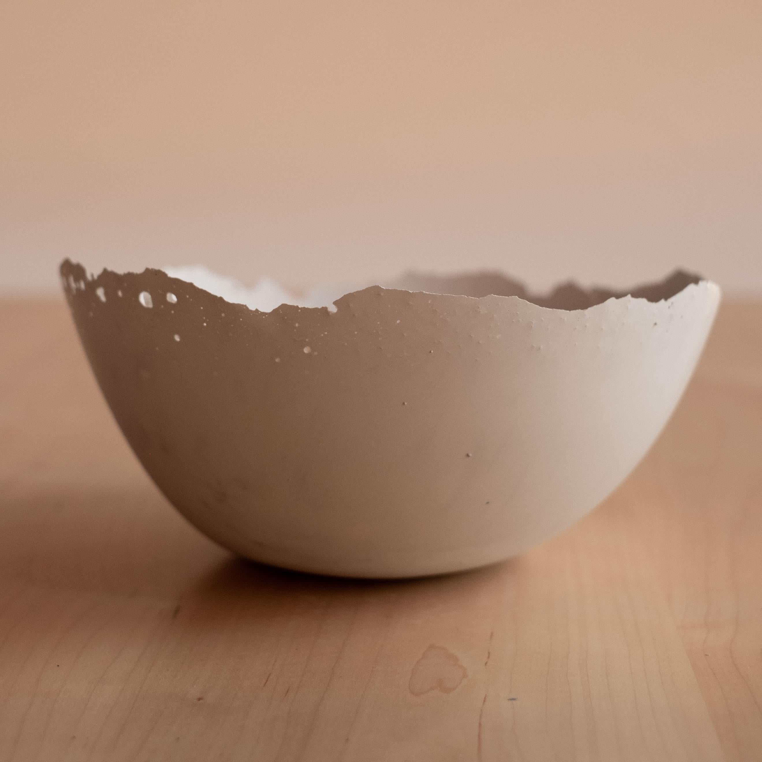 Handmade Cast Concrete Bowl in Grey by Umé Studio For Sale 7