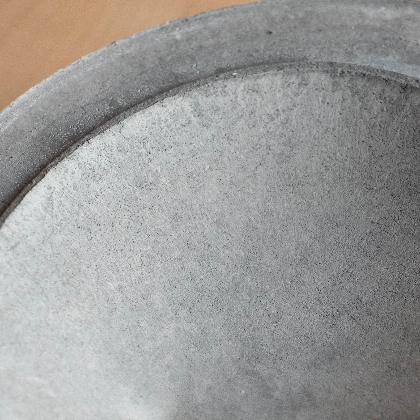 Handmade Cast Concrete Bowl in Grey by Umé Studio For Sale 7