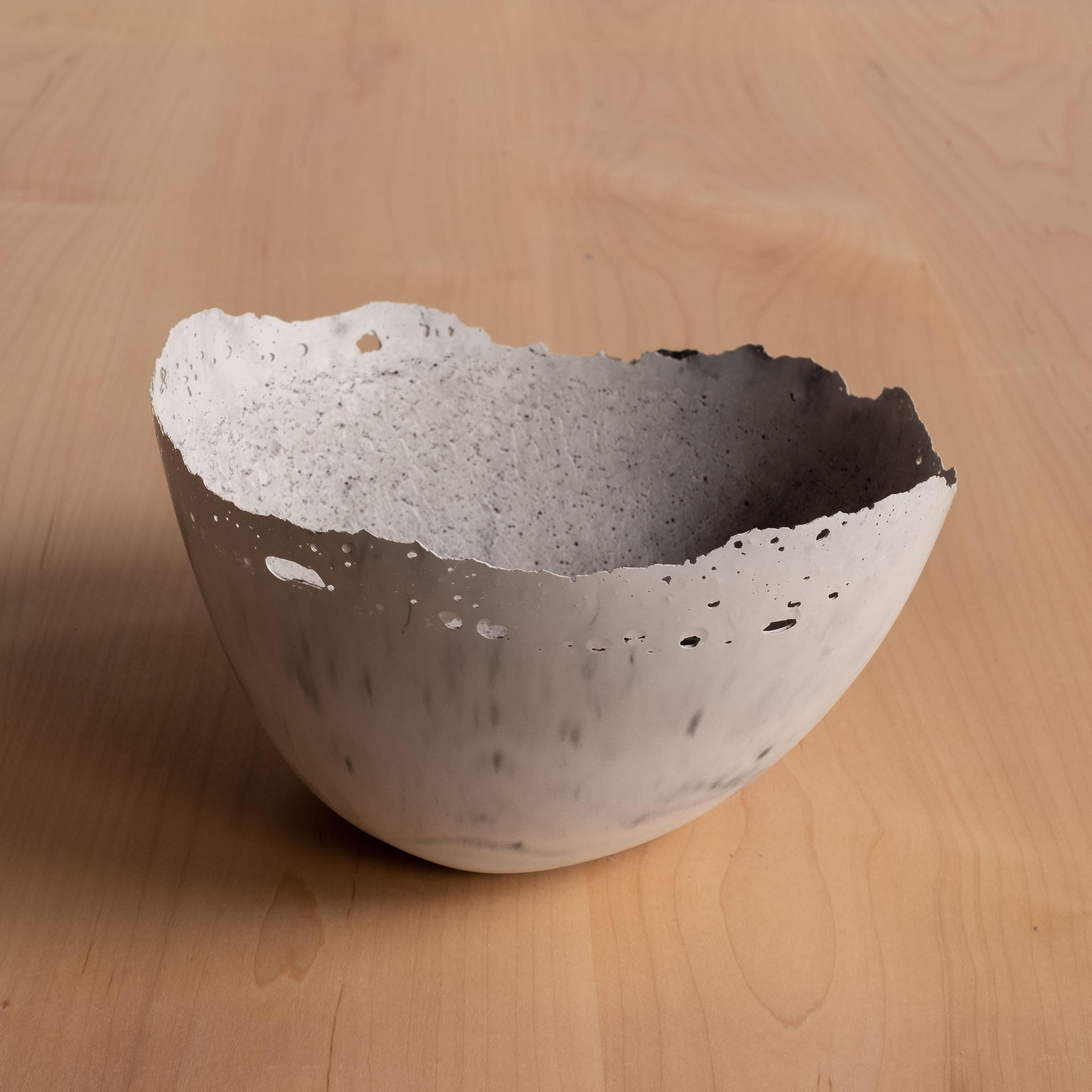 Handmade Cast Concrete Bowl in Grey by UME Studio For Sale 7