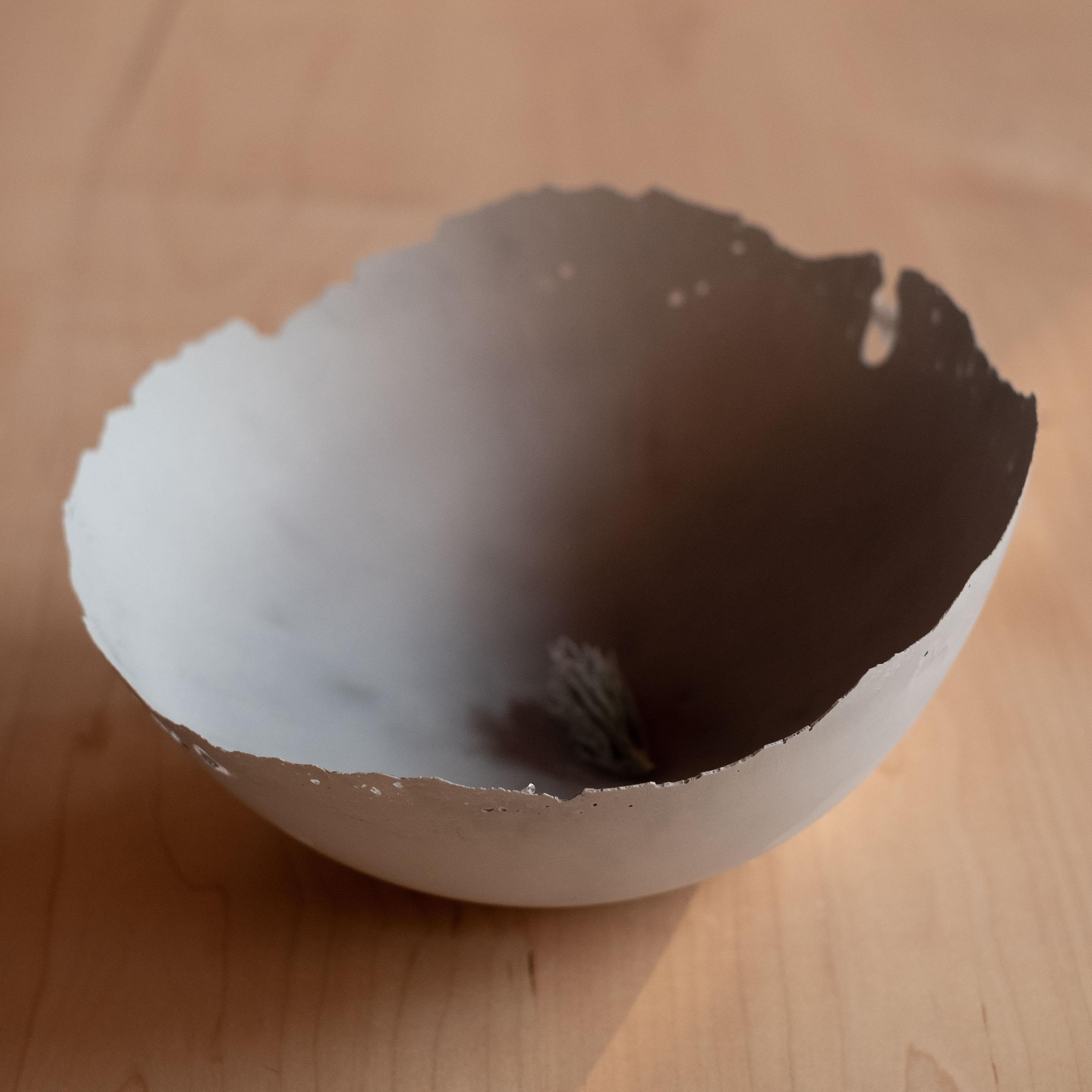 Handmade Cast Concrete Bowl in Grey by UME Studio For Sale 7
