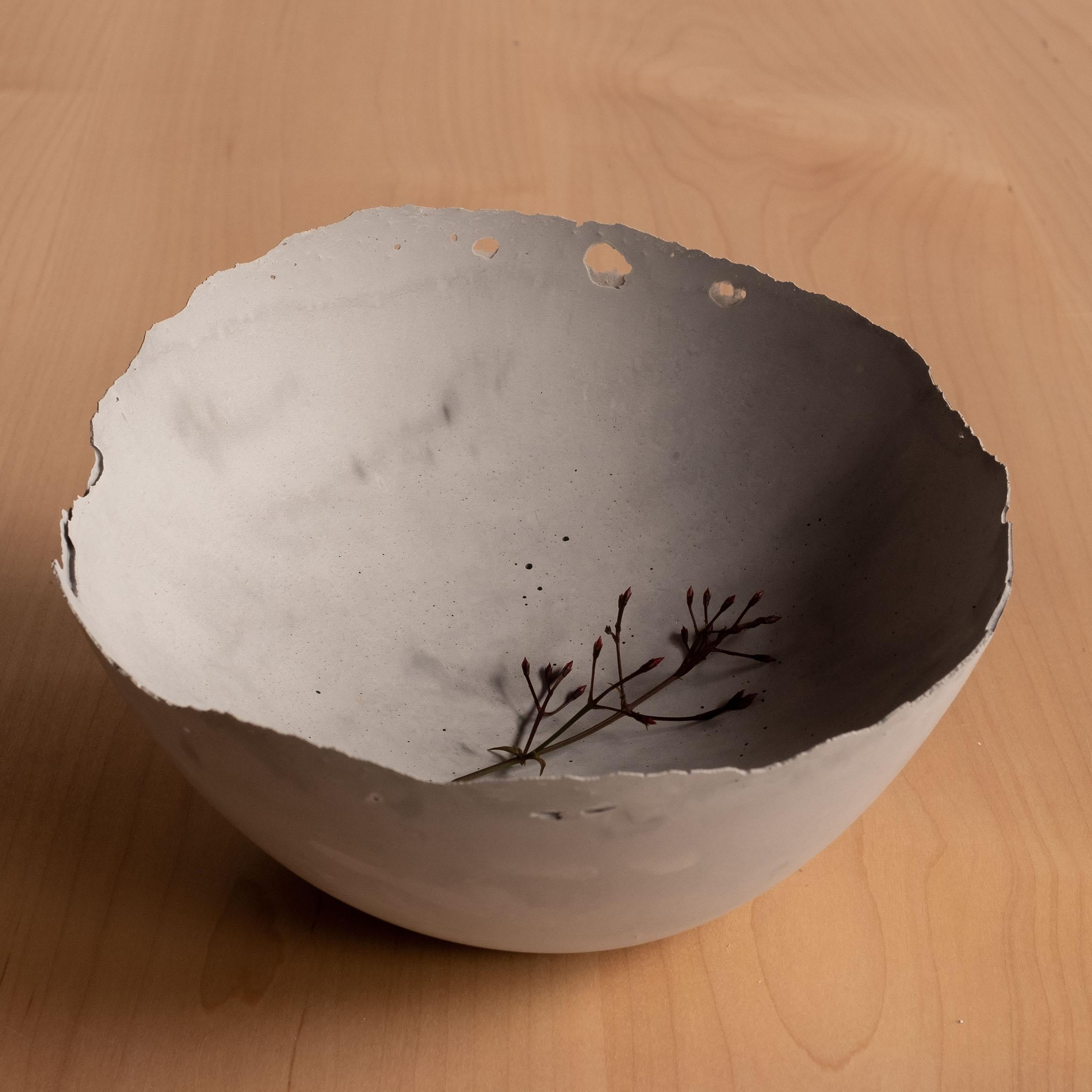 Handmade Cast Concrete Bowl in Grey by UME Studio For Sale 7