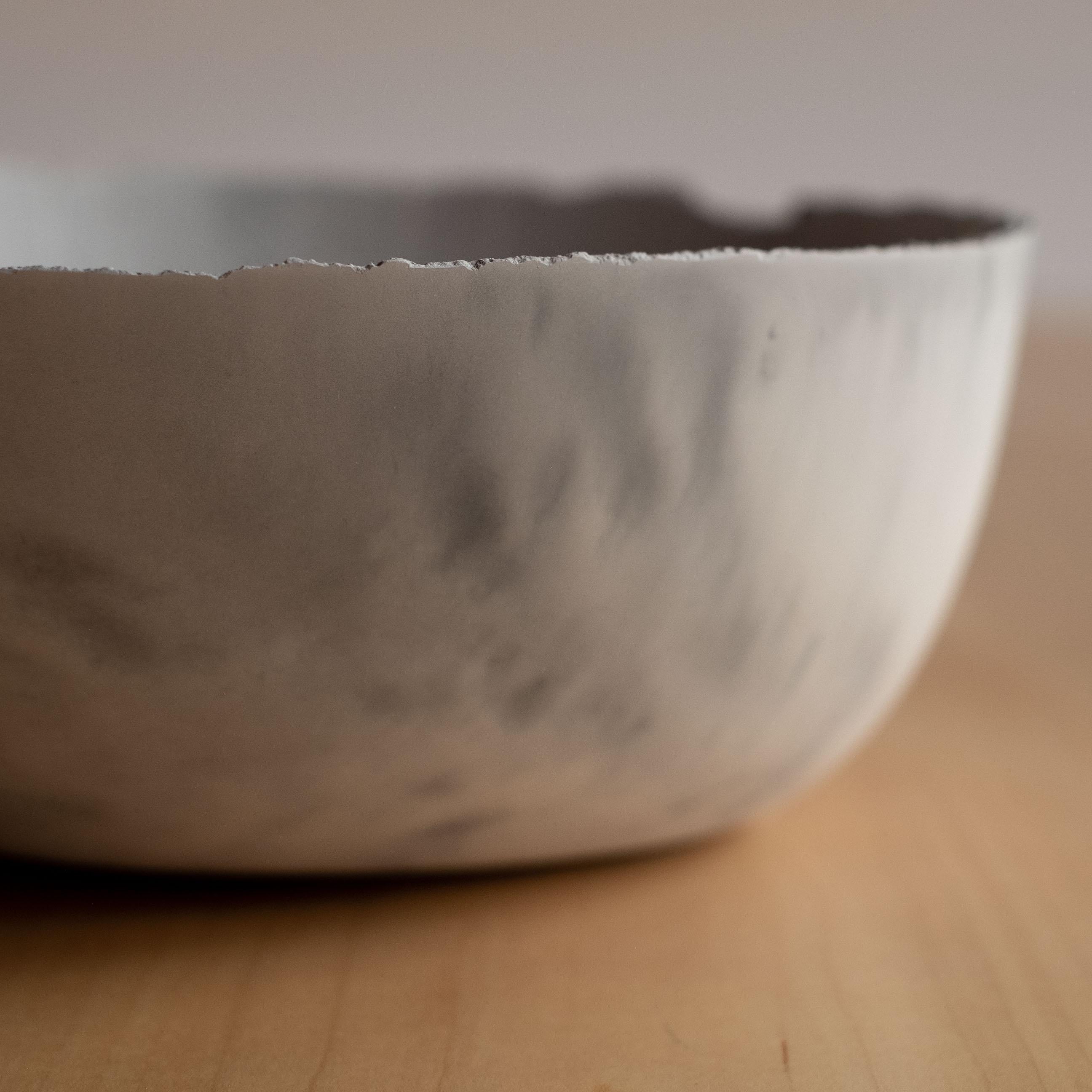 Handmade Cast Concrete Bowl in Grey by UME Studio For Sale 7