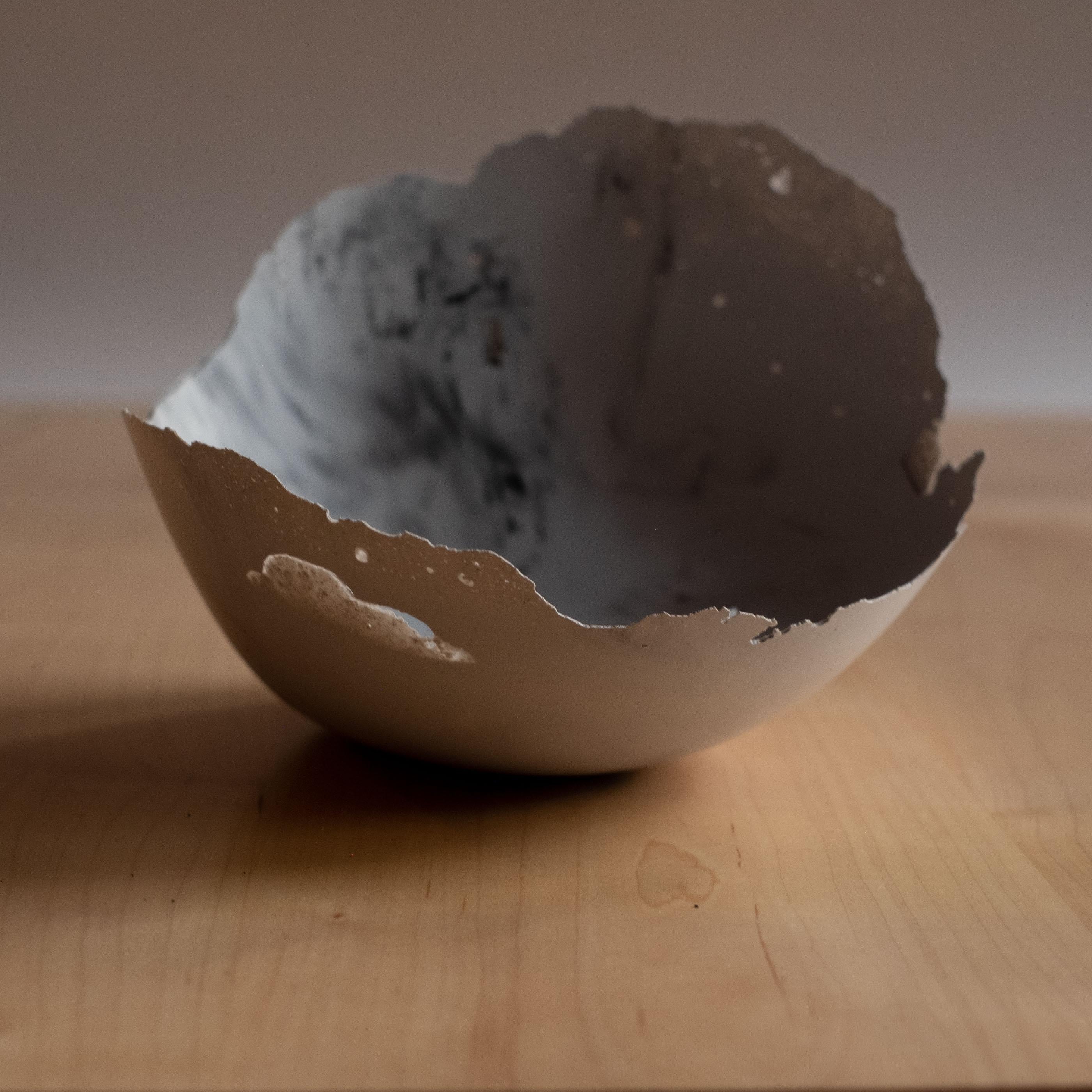 Handmade Cast Concrete Bowl in Grey by UME Studio For Sale 7