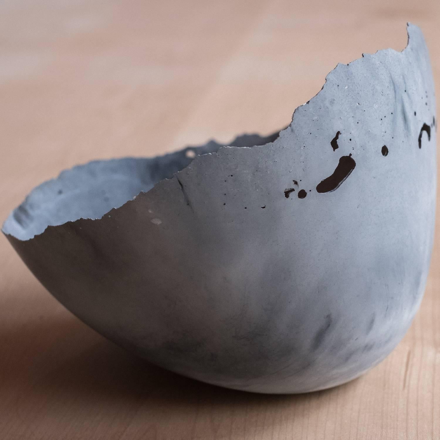 Handmade Cast Concrete Bowl in Grey by UMÉ Studio 8