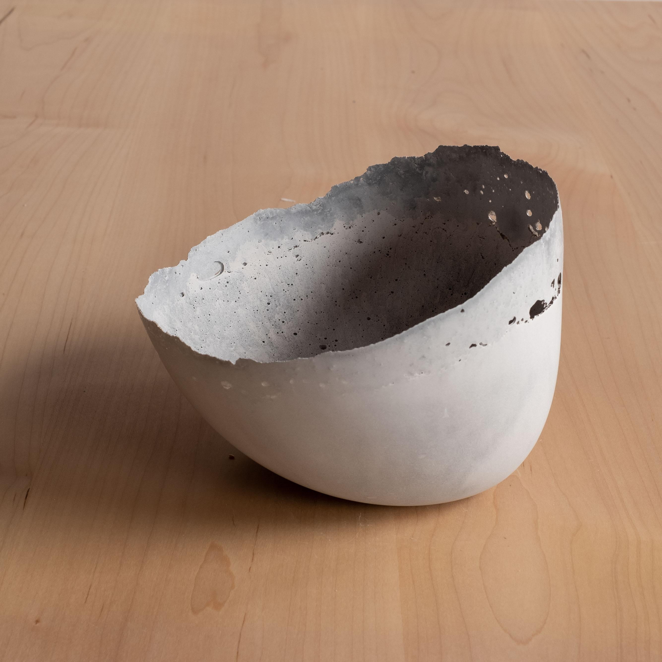 Handmade Cast Concrete Bowl in Grey by UME Studio For Sale 8