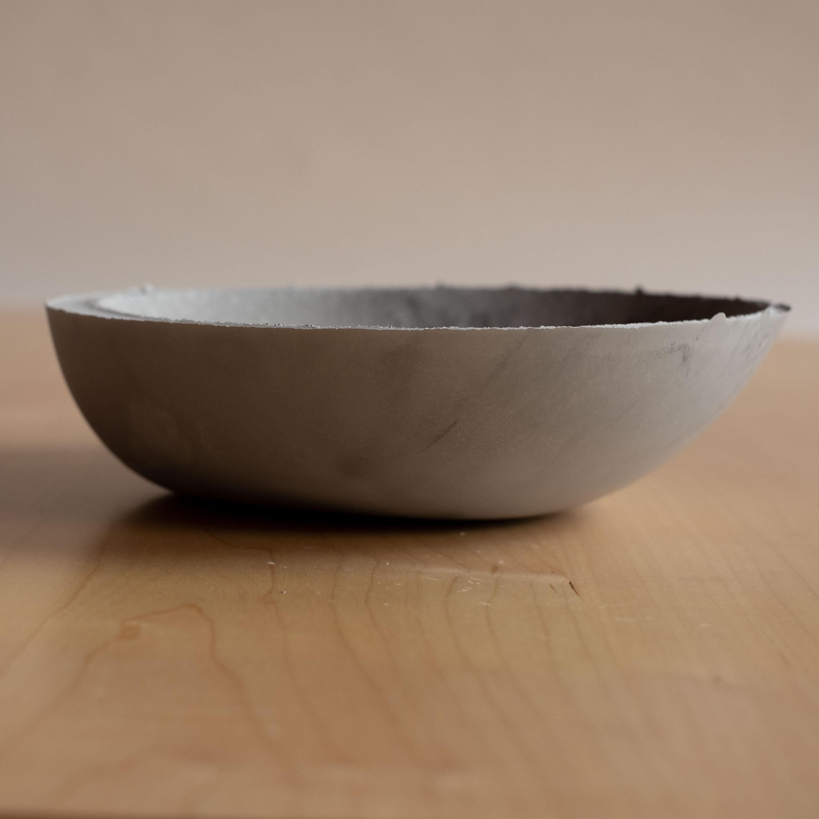 Handmade Cast Concrete Bowl in Grey by UMÉ Studio For Sale 8
