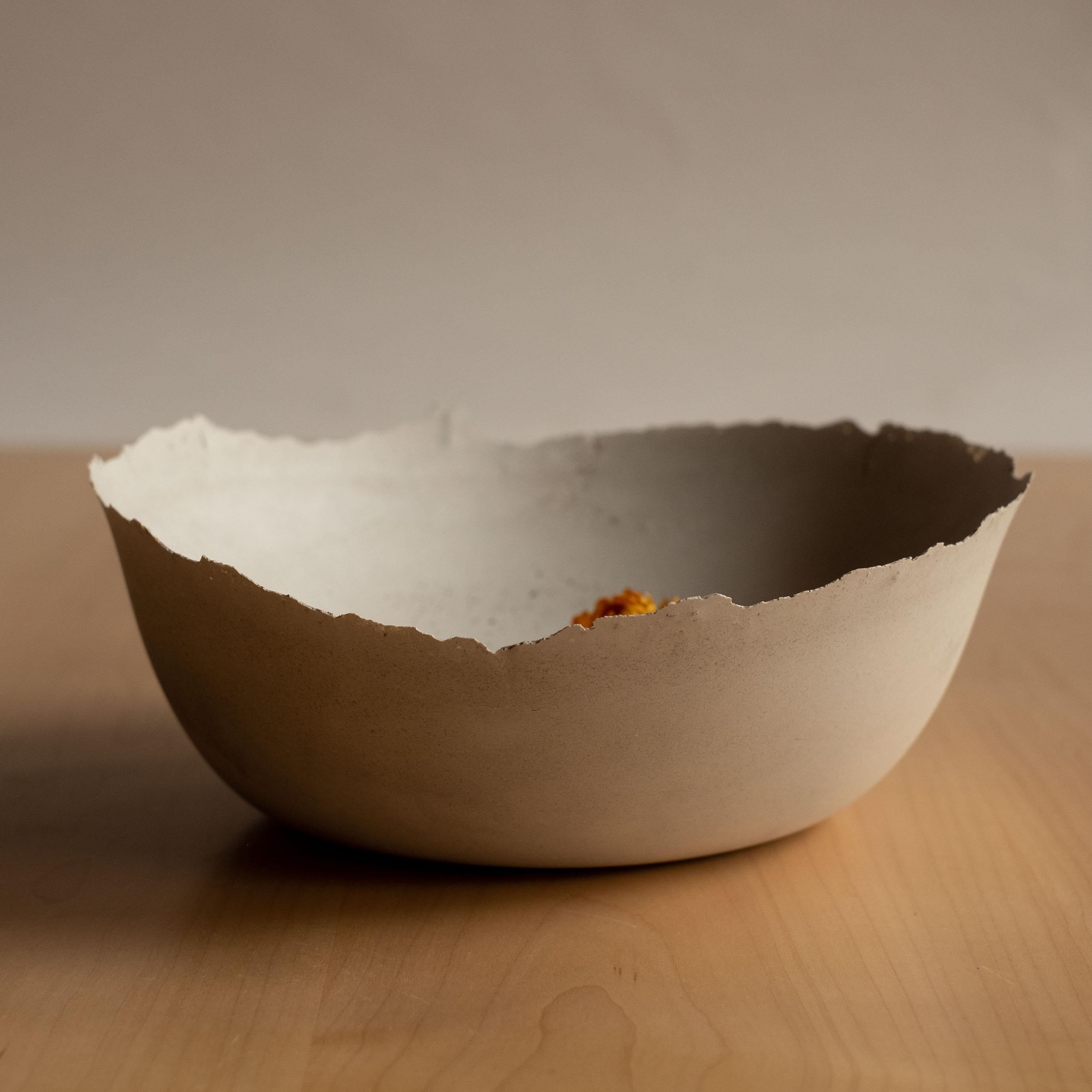 Handmade Cast Concrete Bowl in Grey by Umé Studio For Sale 8