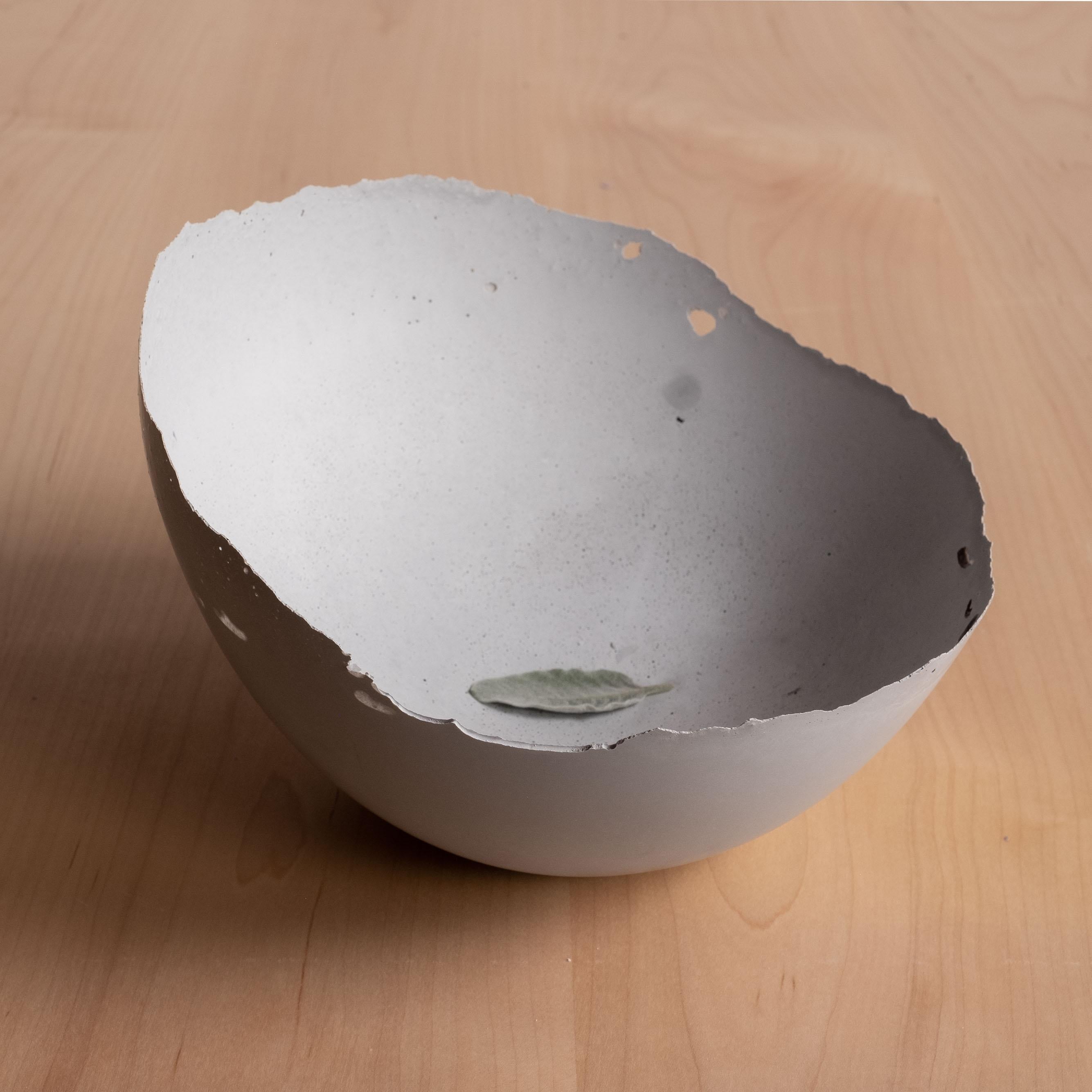 Handmade Cast Concrete Bowl in Grey by UME Studio For Sale 8