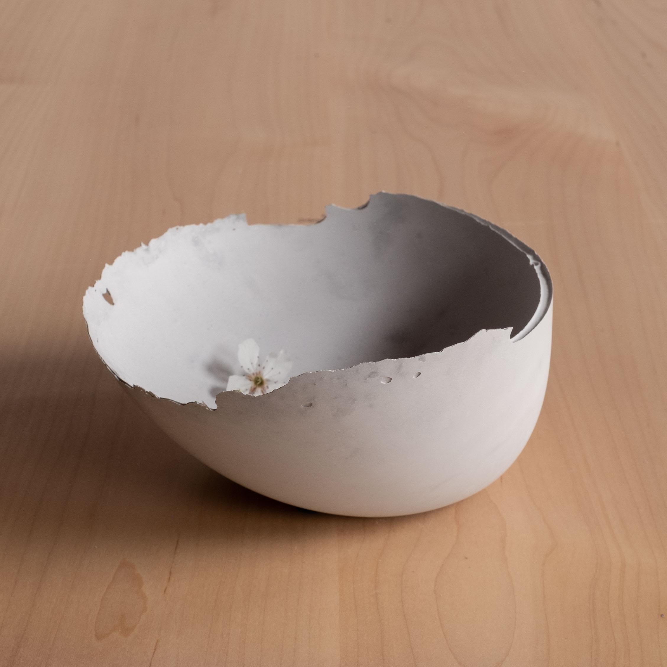 Handmade Cast Concrete Bowl in Grey by UME Studio For Sale 8