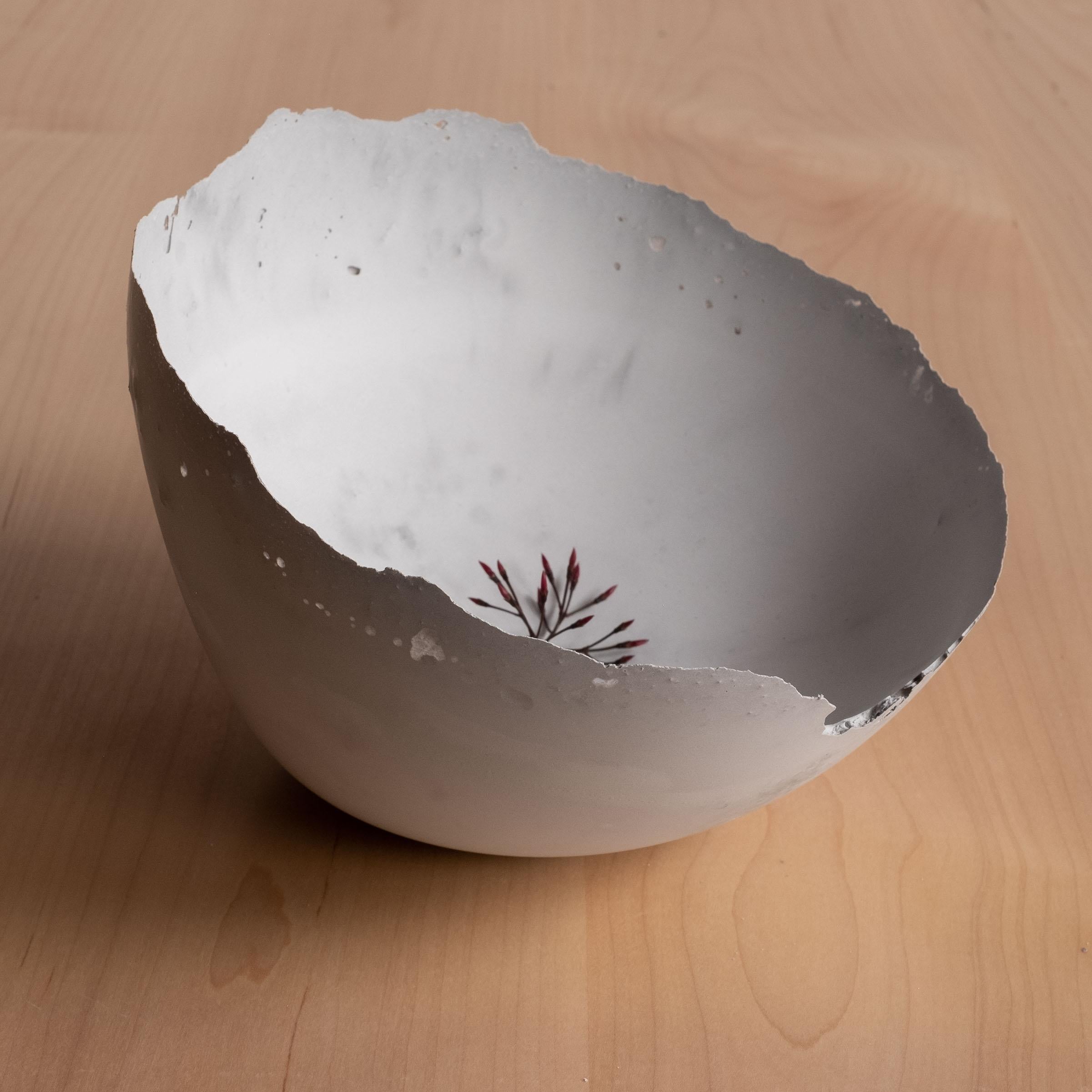 Handmade Cast Concrete Bowl in Grey by UME Studio For Sale 8