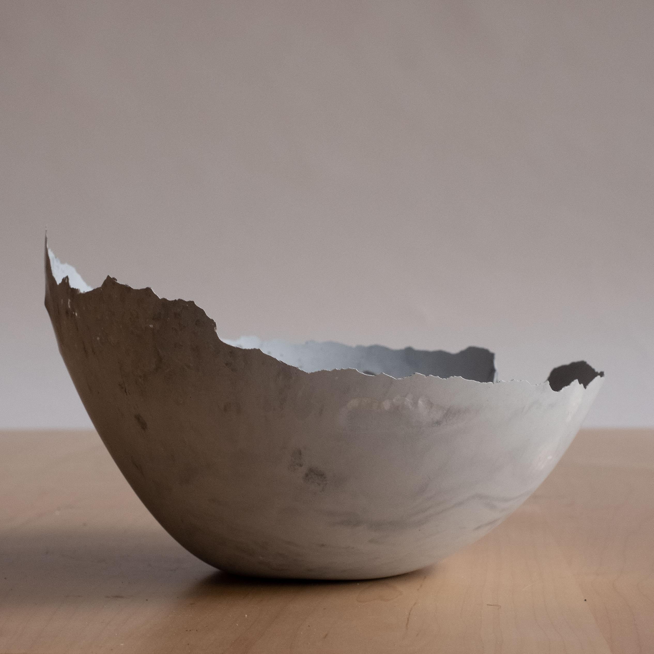 Handmade Cast Concrete Bowl in Grey by UME Studio For Sale 8