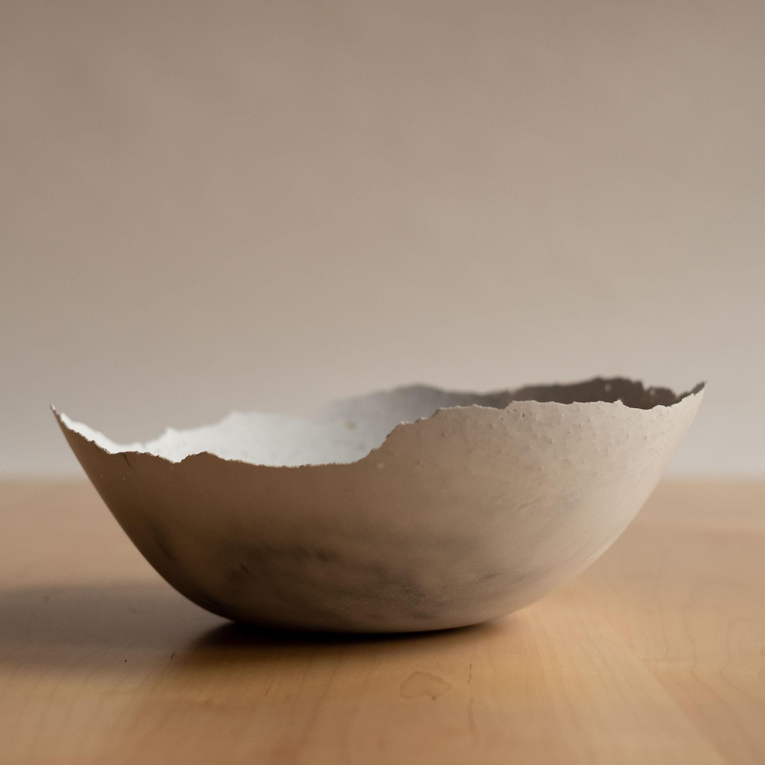 Handmade Cast Concrete Bowl in Grey by UME Studio For Sale 8