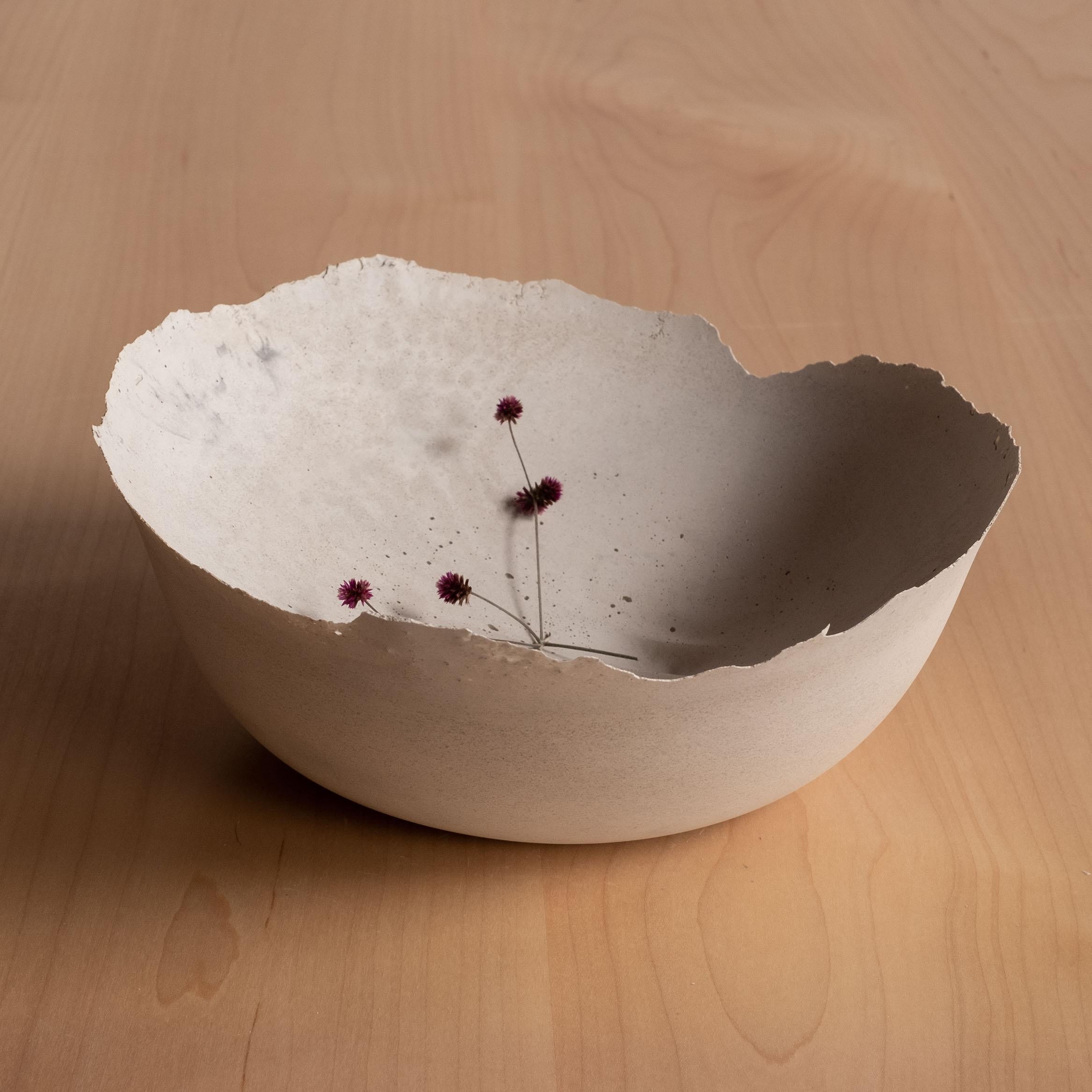 Handmade Cast Concrete Bowl in Grey by UME Studio For Sale 8