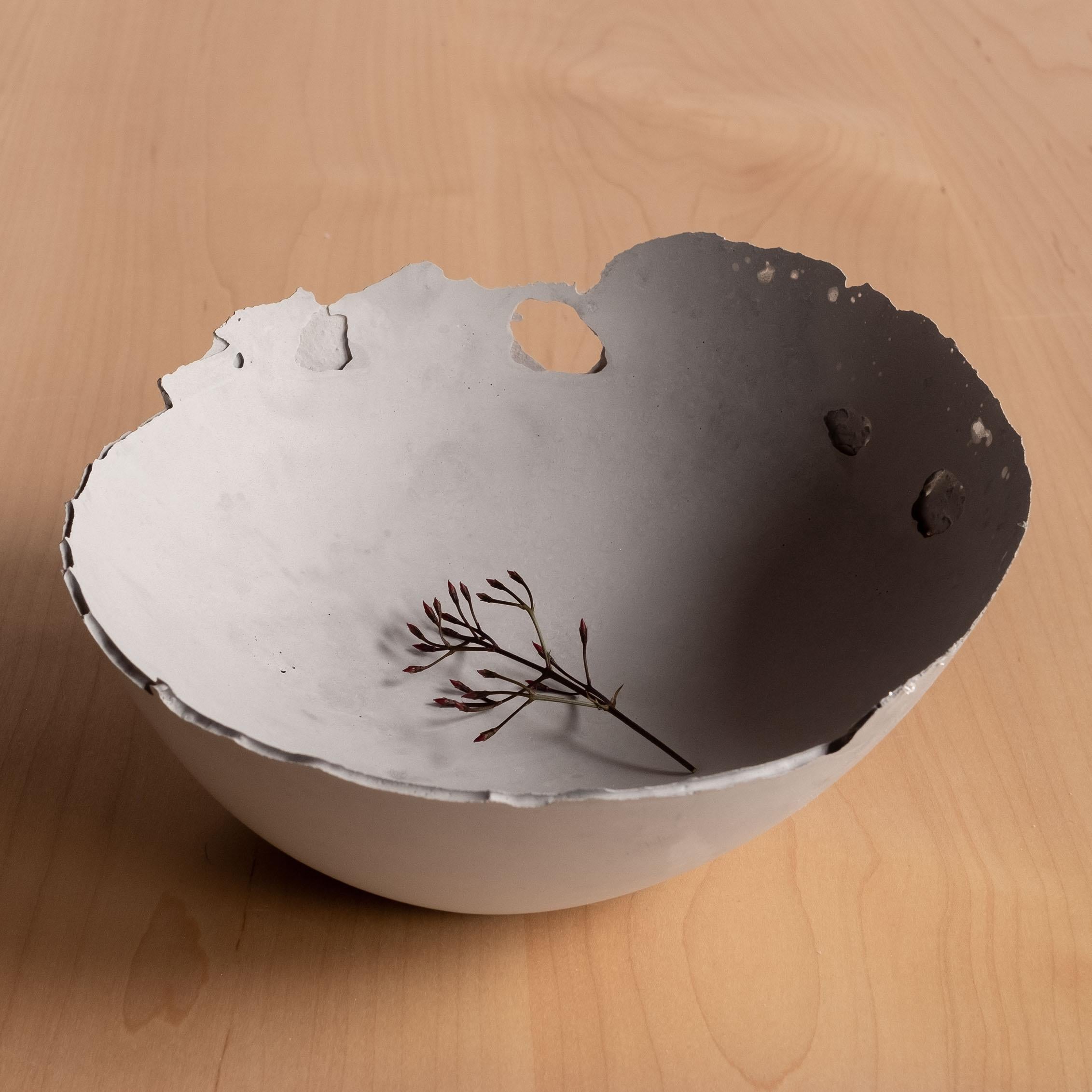 Handmade Cast Concrete Bowl in Grey by UME Studio For Sale 8