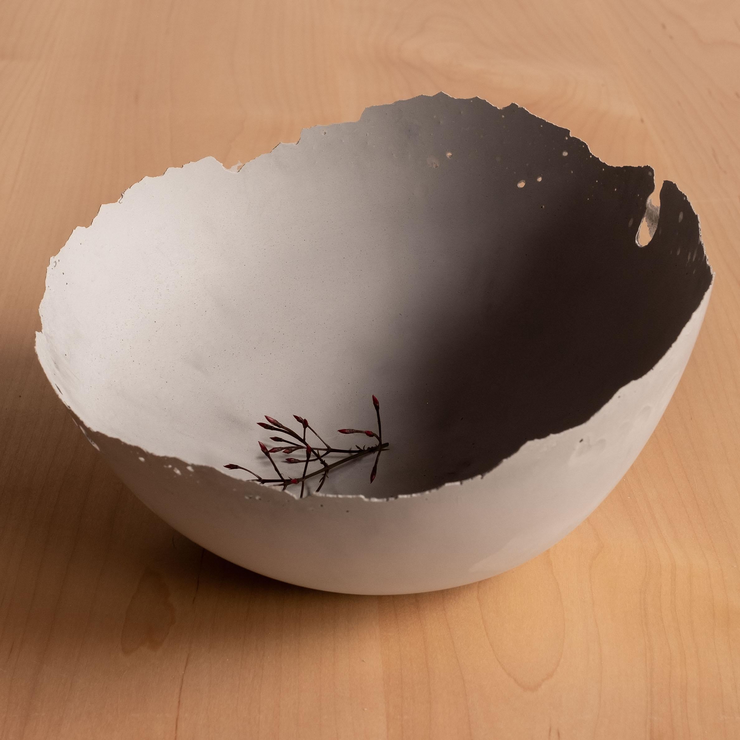 Handmade Cast Concrete Bowl in Grey by UME Studio For Sale 8