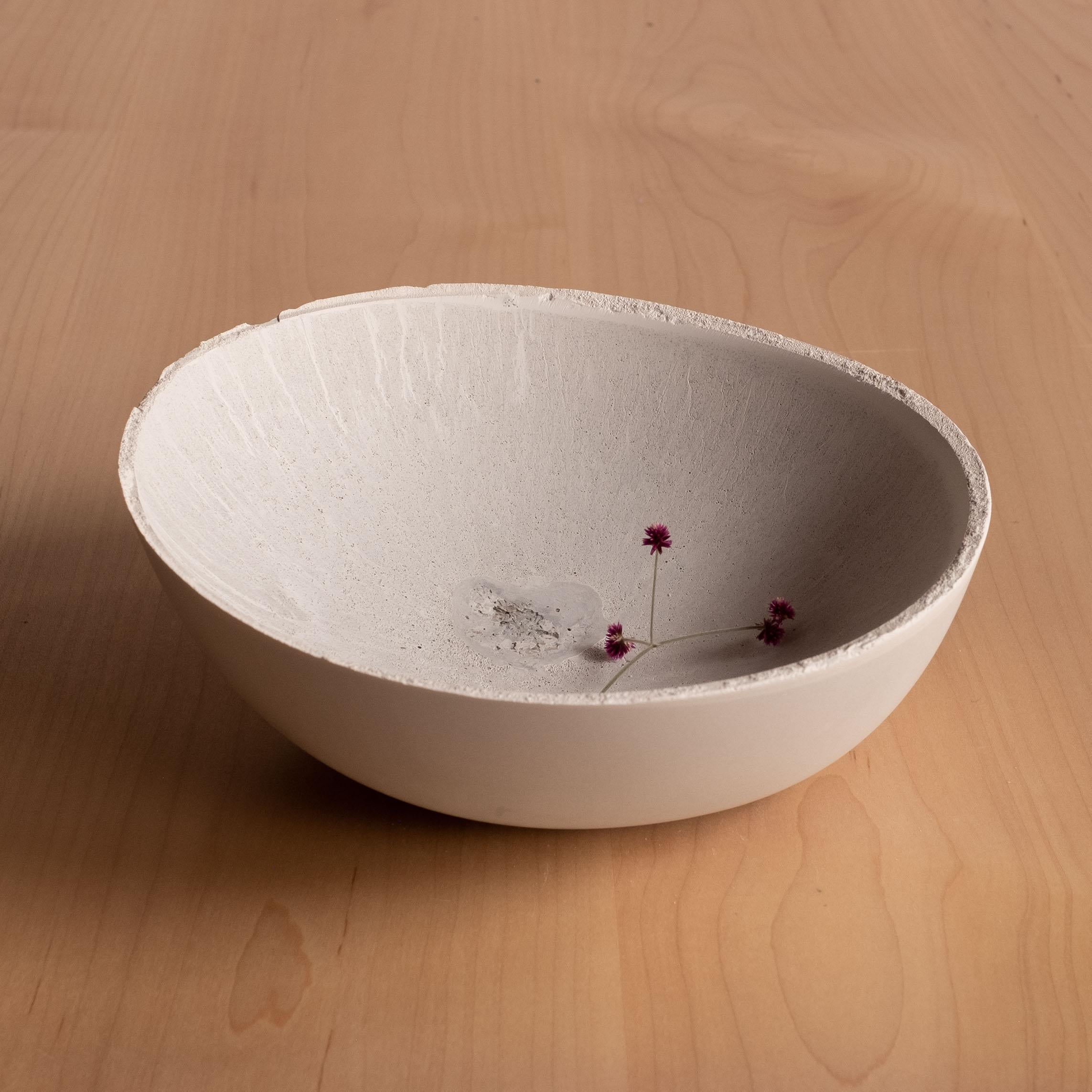Handmade Cast Concrete Bowl in Grey by UME Studio For Sale 8