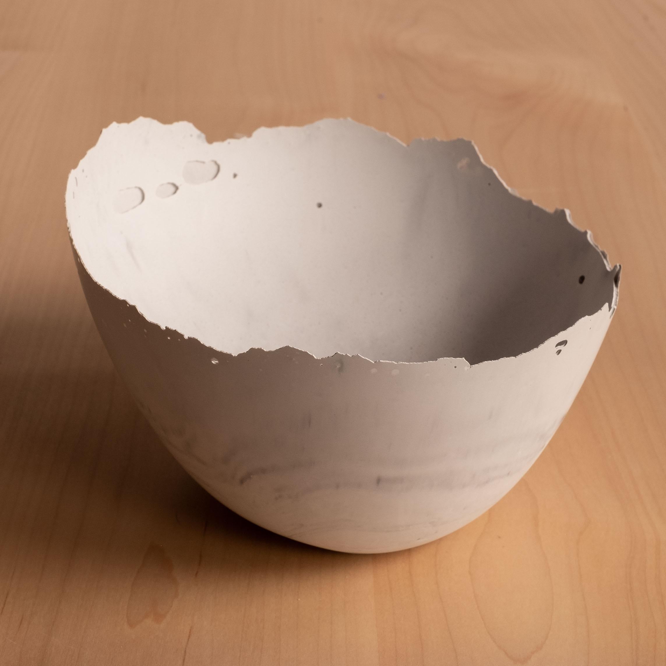 Handmade Cast Concrete Bowl in Grey by UME Studio For Sale 8