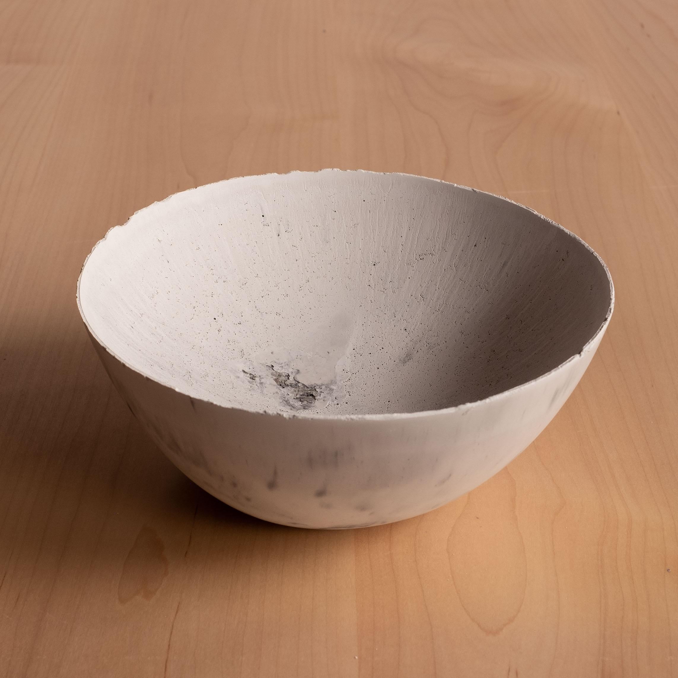 Handmade Cast Concrete Bowl in Grey by UME Studio For Sale 8