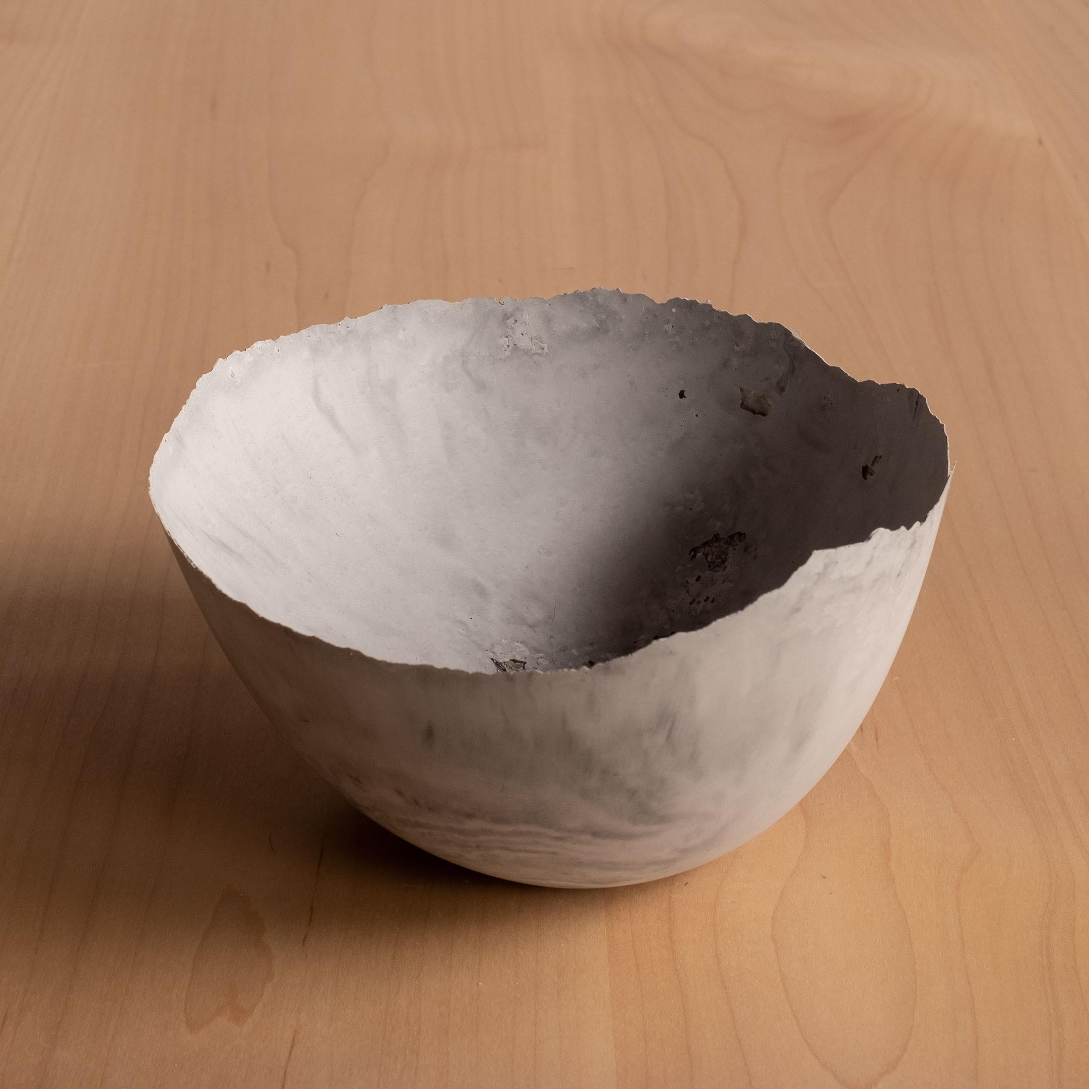 Handmade Cast Concrete Bowl in Grey by UME Studio For Sale 8