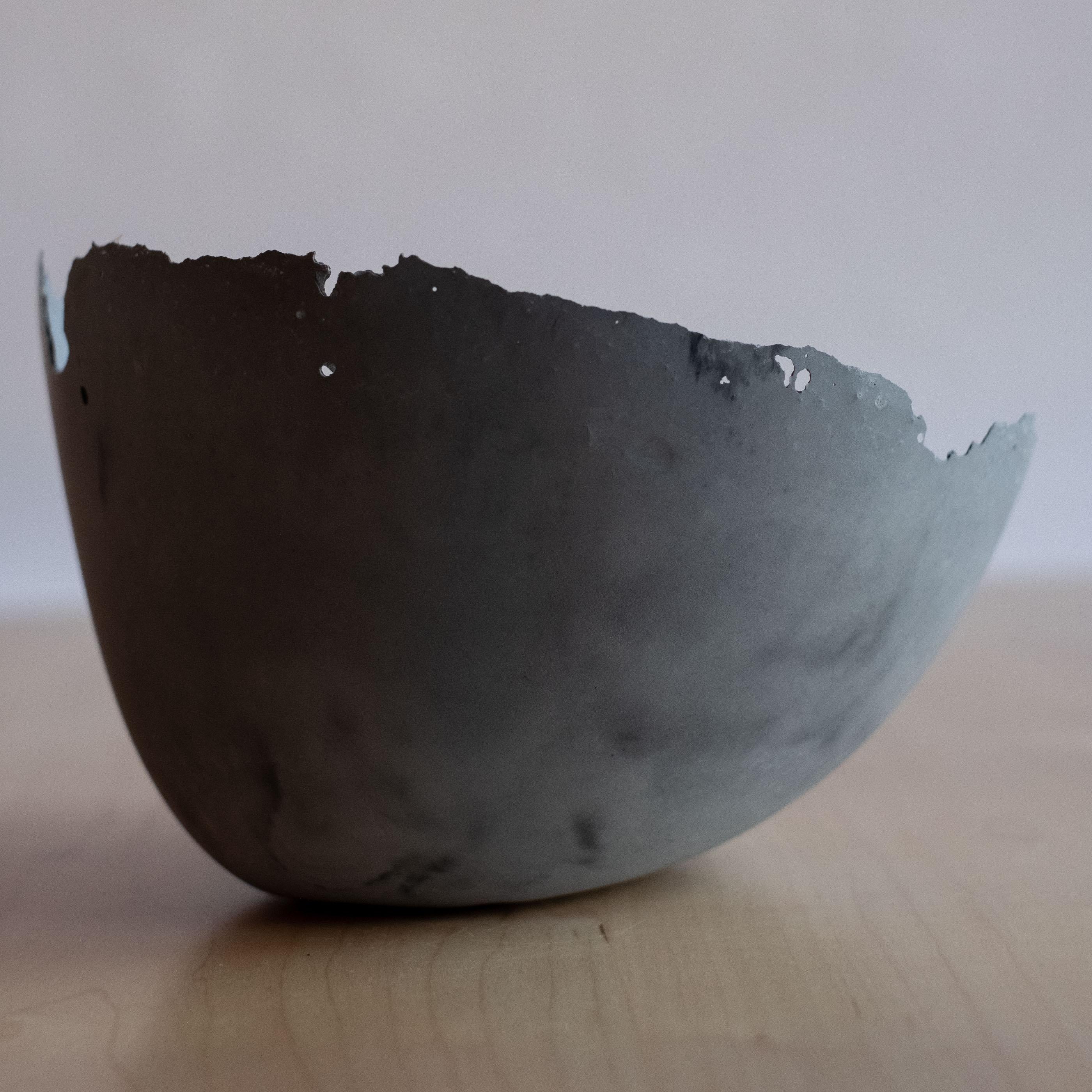 Handmade Cast Concrete Bowl in Grey by UME Studio For Sale 8
