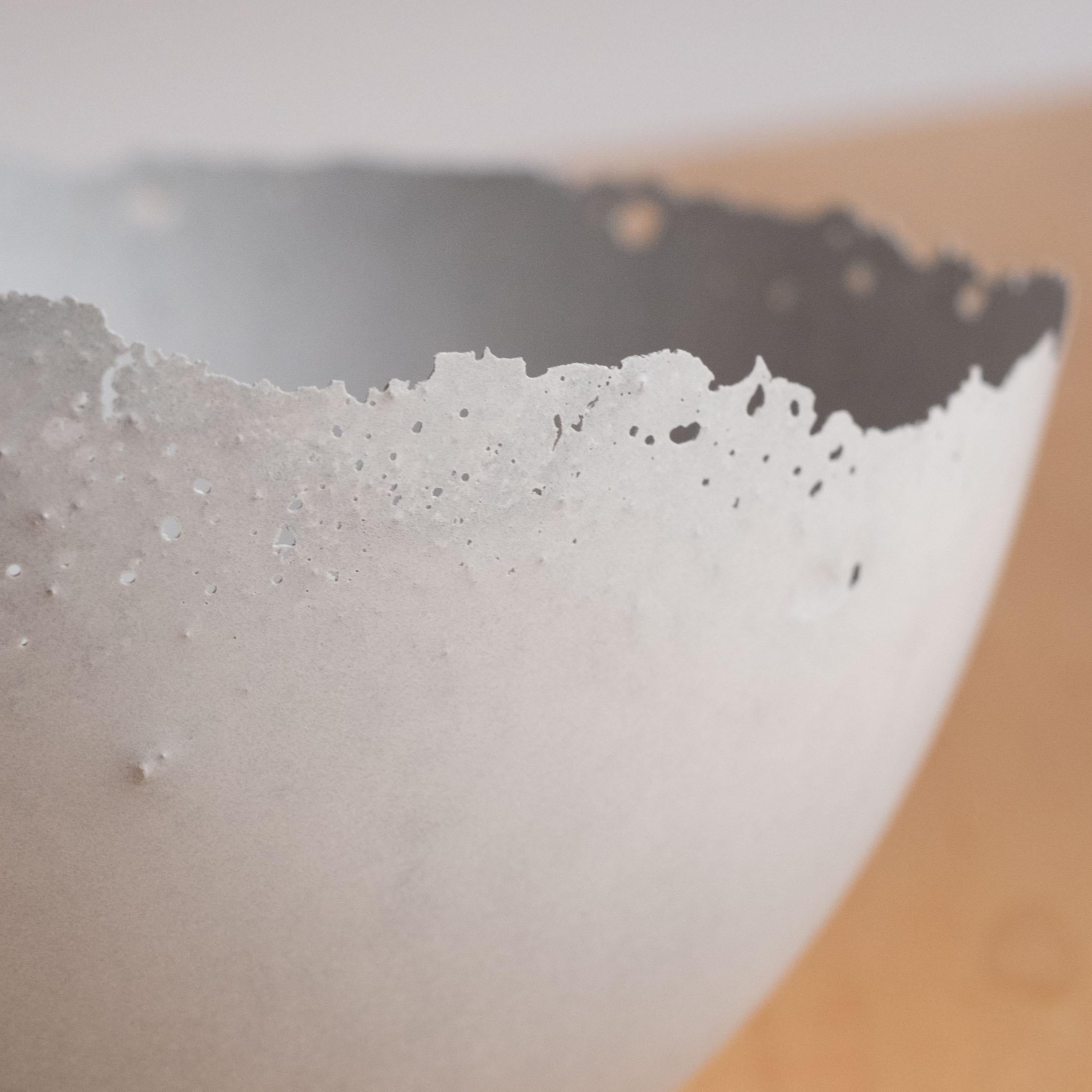 Handmade Cast Concrete Bowl in Grey by UME Studio For Sale 8