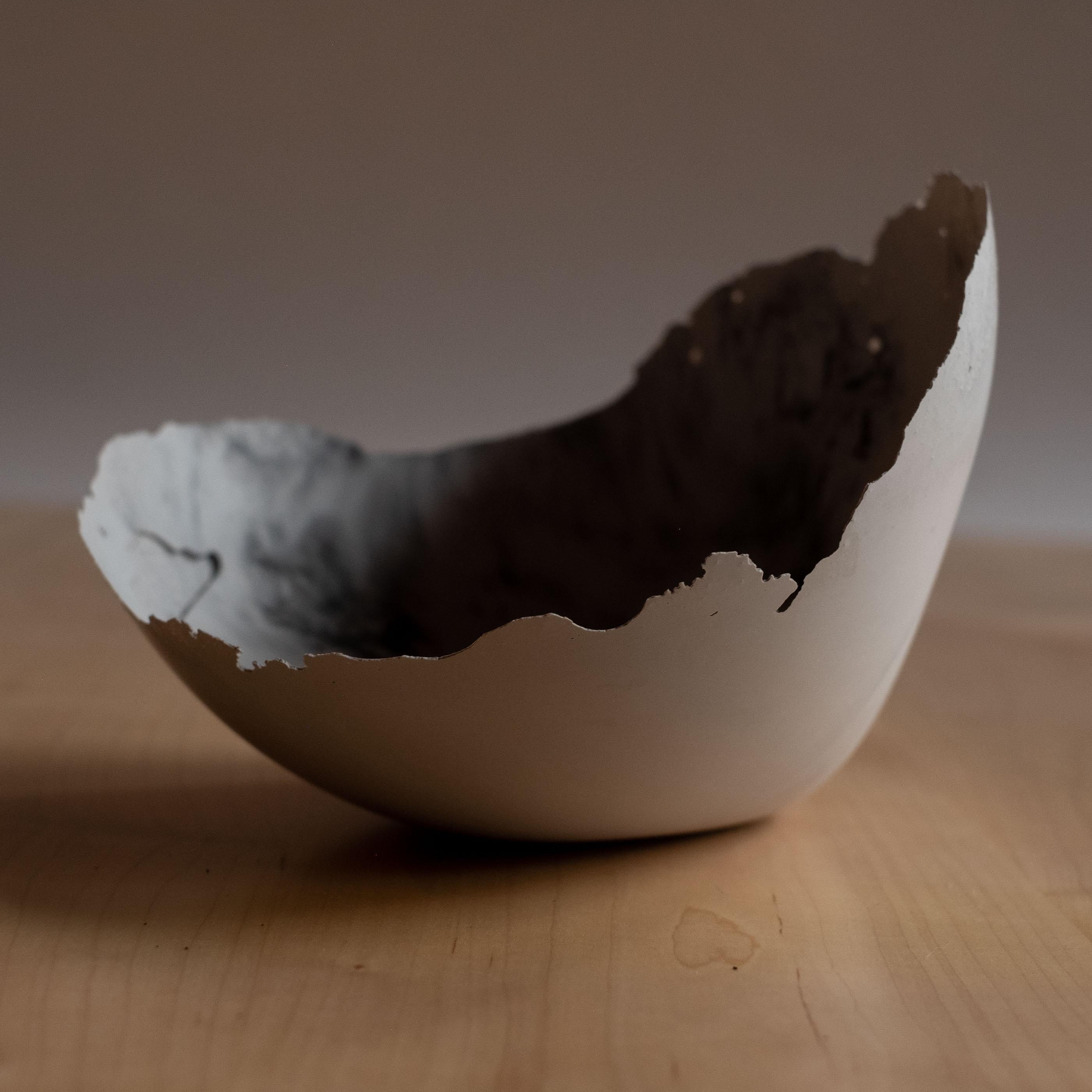 Handmade Cast Concrete Bowl in Grey by UME Studio For Sale 8