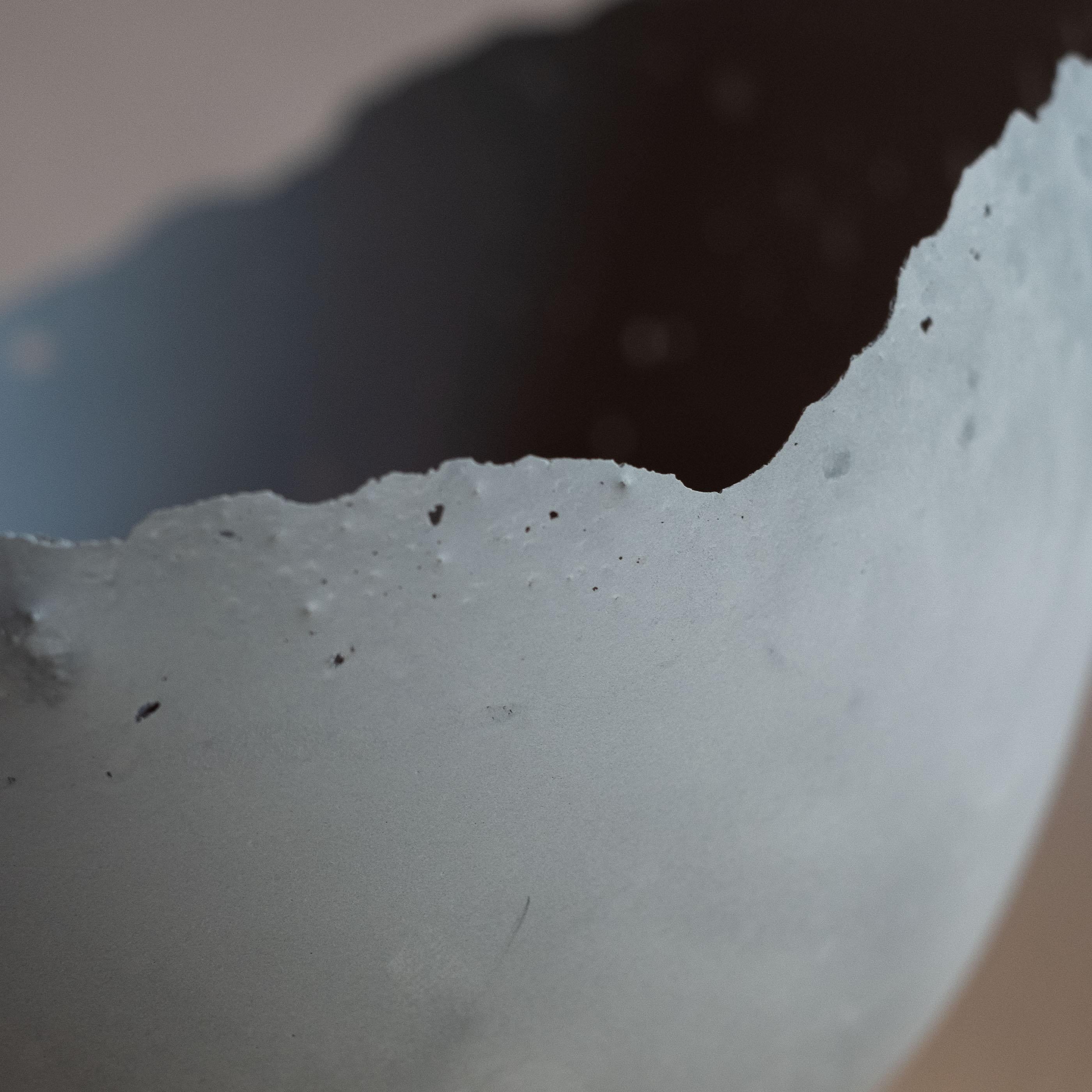 Handmade Cast Concrete Bowl in Grey by Umé Studio For Sale 9