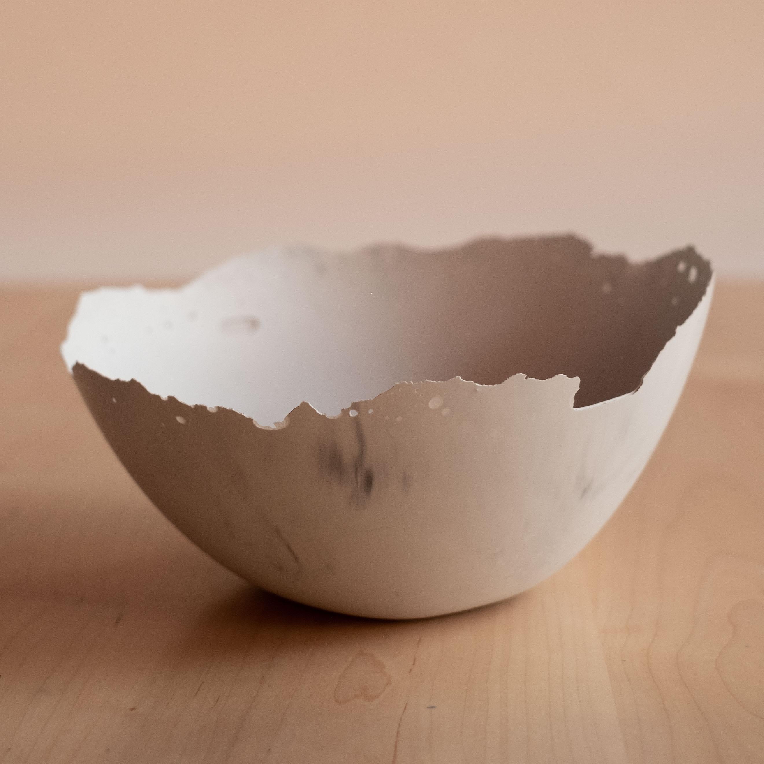 Handmade Cast Concrete Bowl in Grey by Umé Studio For Sale 9
