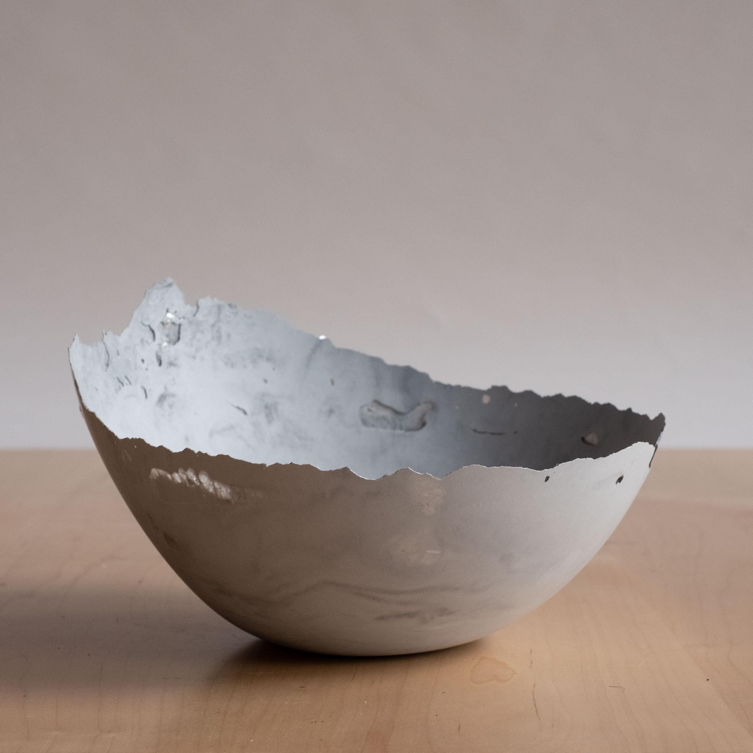 Handmade Cast Concrete Bowl in Grey by UME Studio For Sale 9