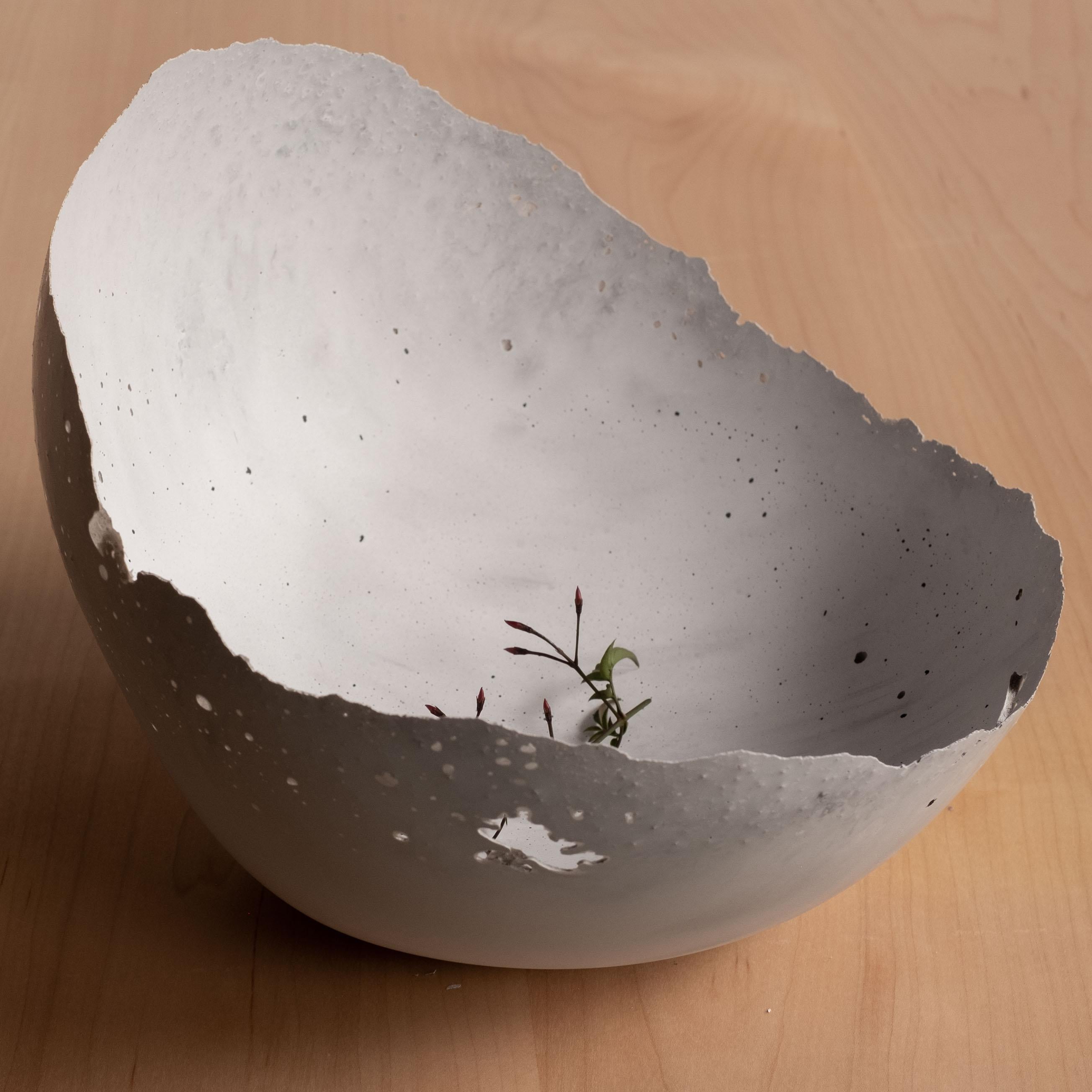 Handmade Cast Concrete Bowl in Grey by UME Studio For Sale 9