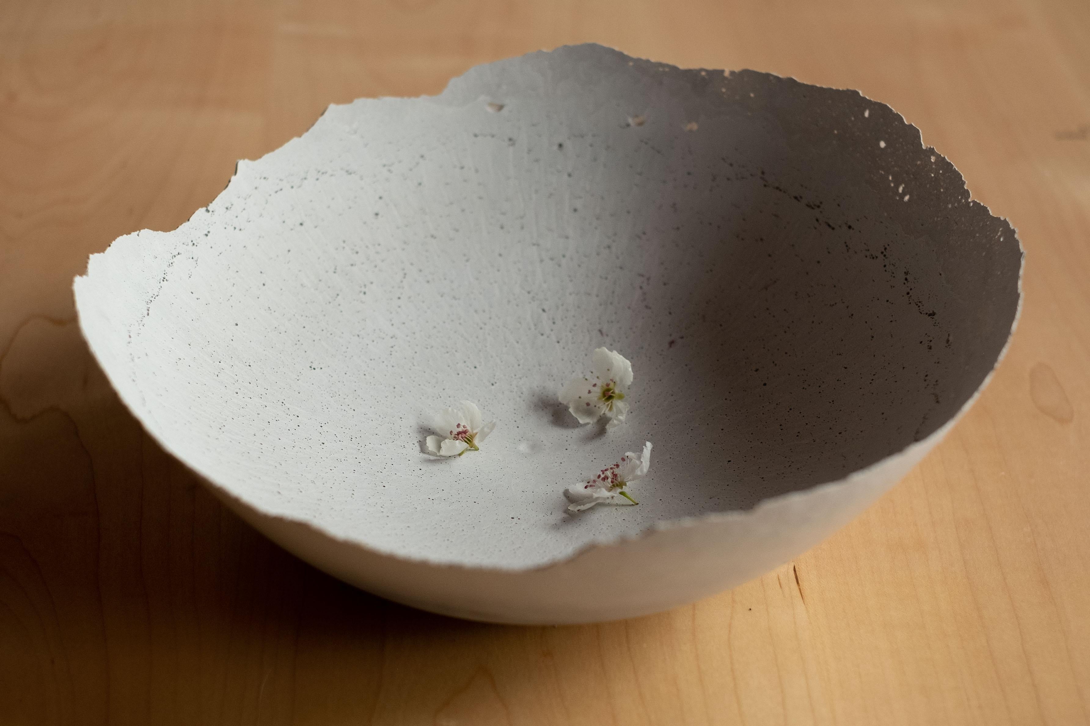 Handmade Cast Concrete Bowl in Grey by UME Studio For Sale 9