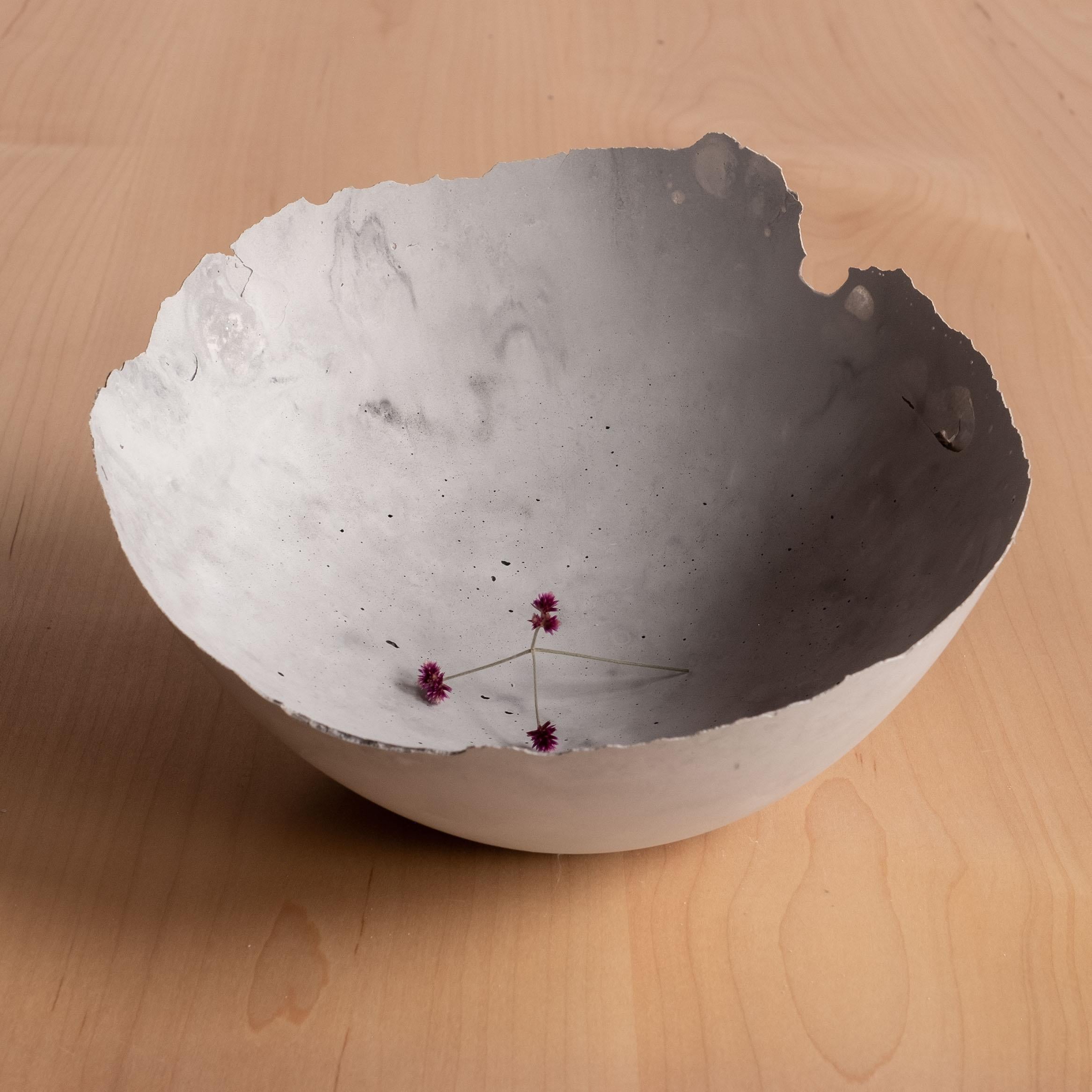 Handmade Cast Concrete Bowl in Grey by UME Studio For Sale 9
