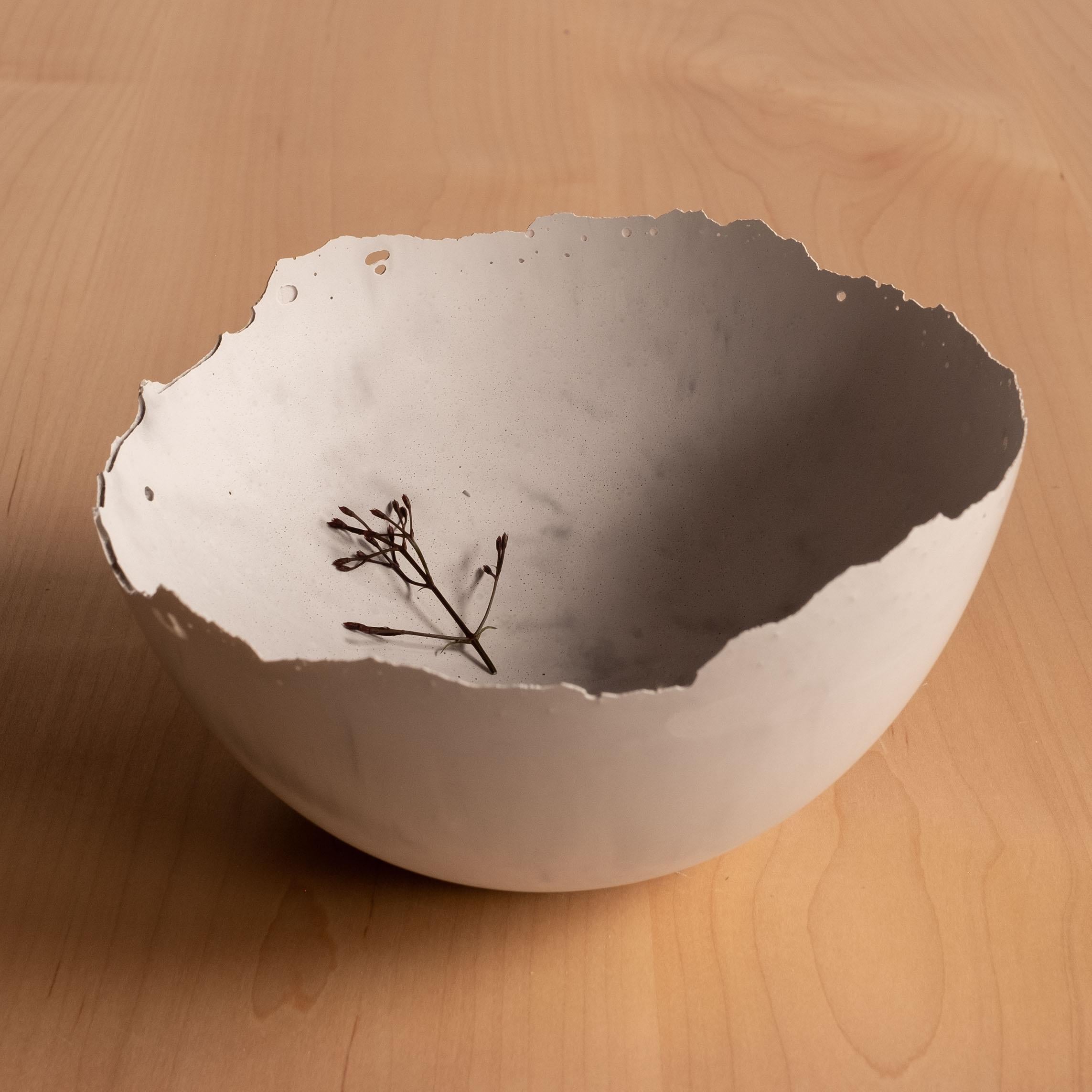 Handmade Cast Concrete Bowl in Grey by UME Studio For Sale 9
