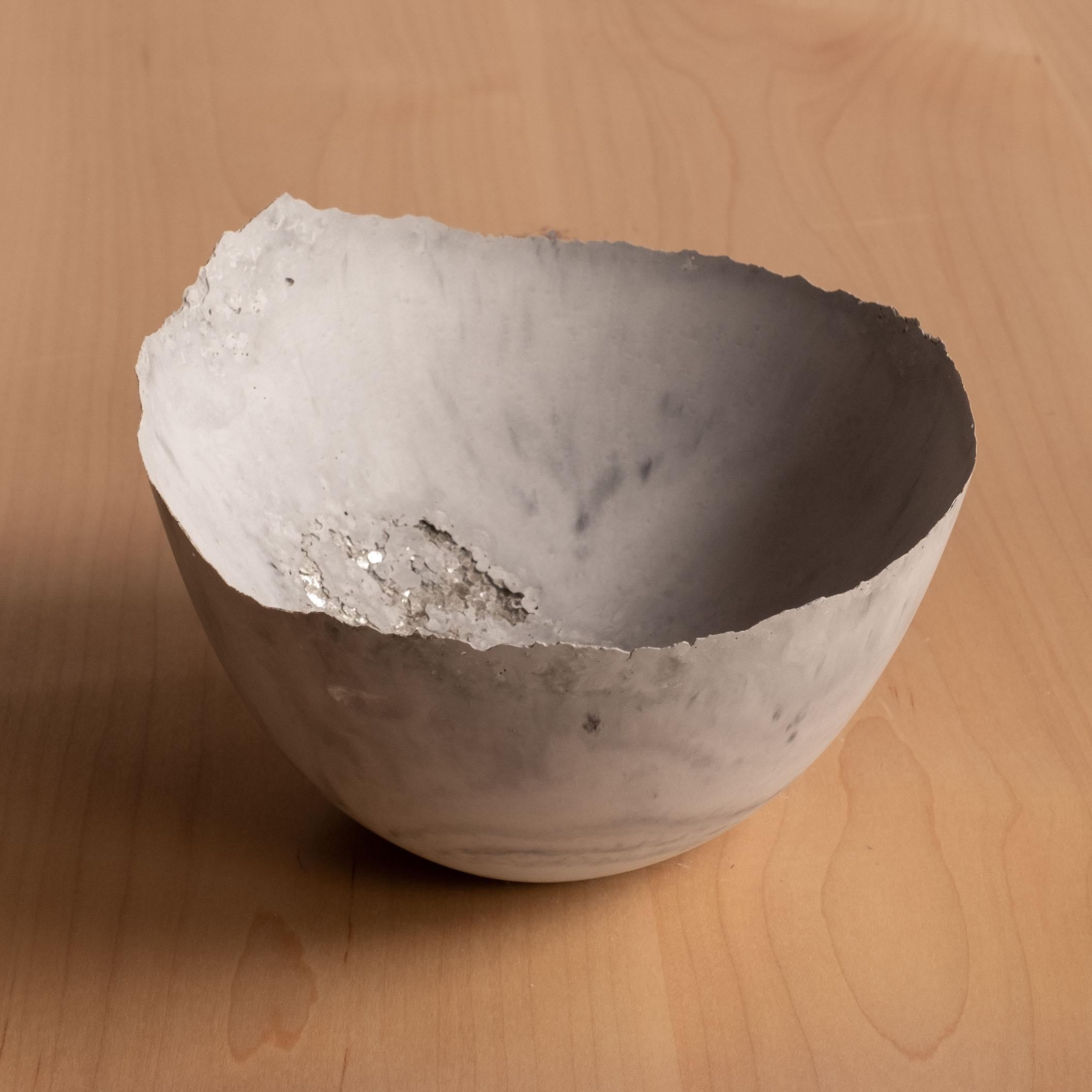 Handmade Cast Concrete Bowl in Grey by UME Studio For Sale 9