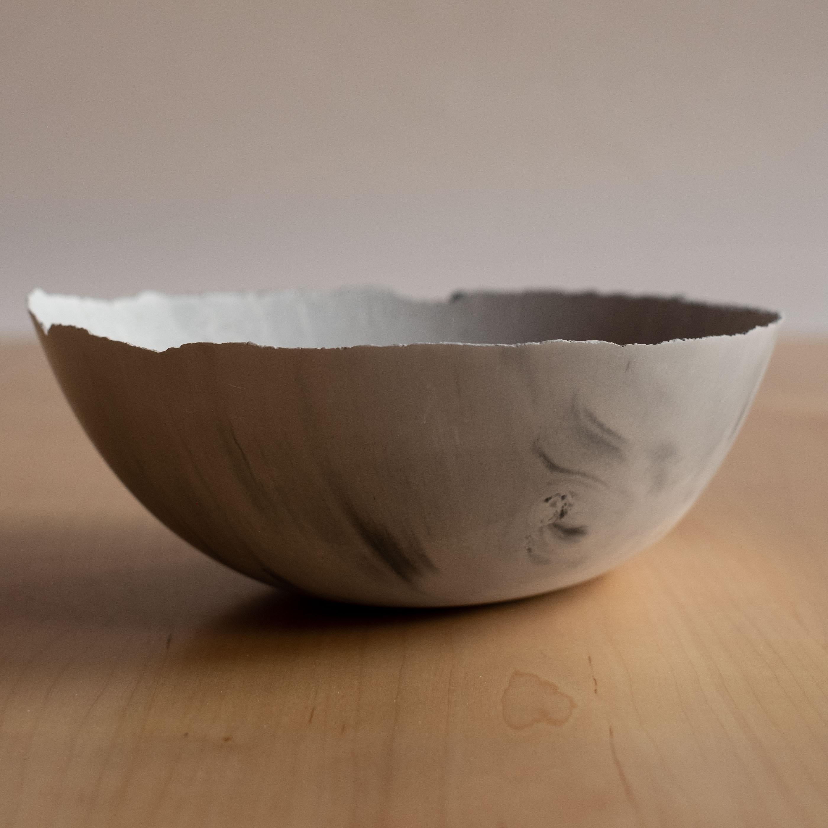 Handmade Cast Concrete Bowl in Grey by UME Studio For Sale 9