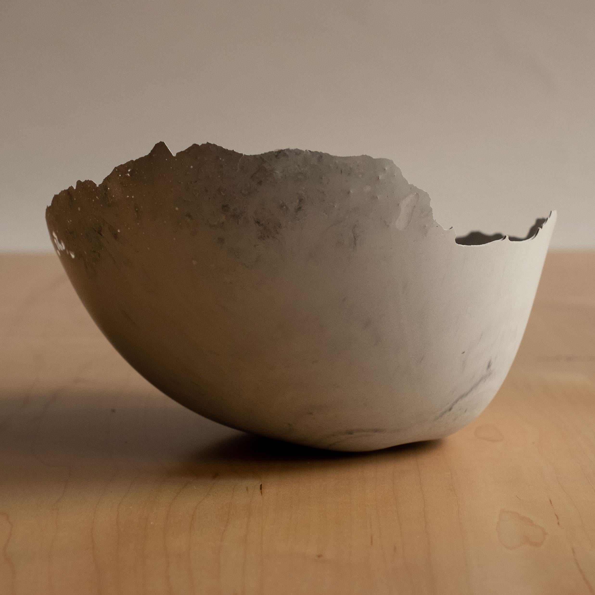 Handmade Cast Concrete Bowl in Grey by UME Studio For Sale 9