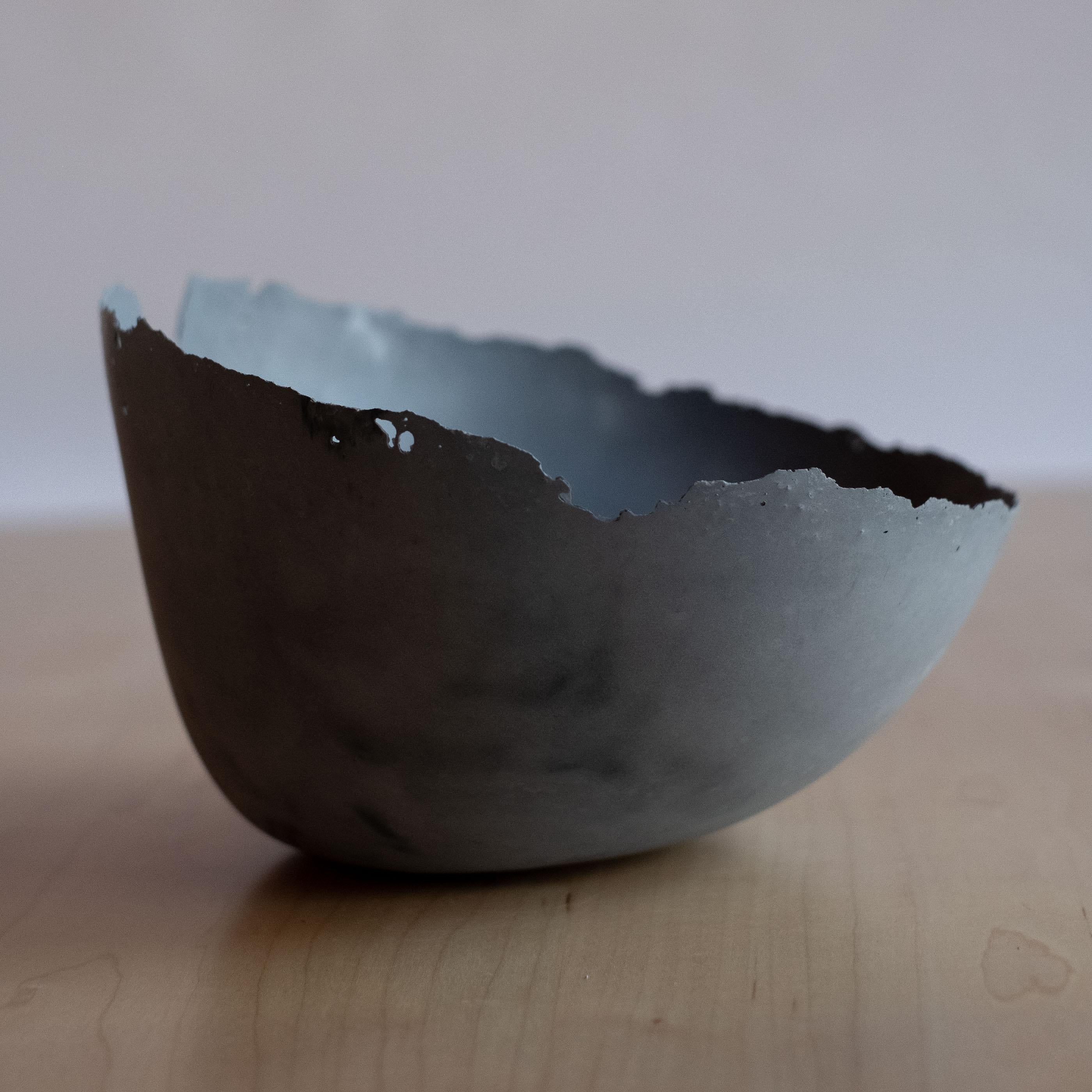 Handmade Cast Concrete Bowl in Grey by UME Studio For Sale 9