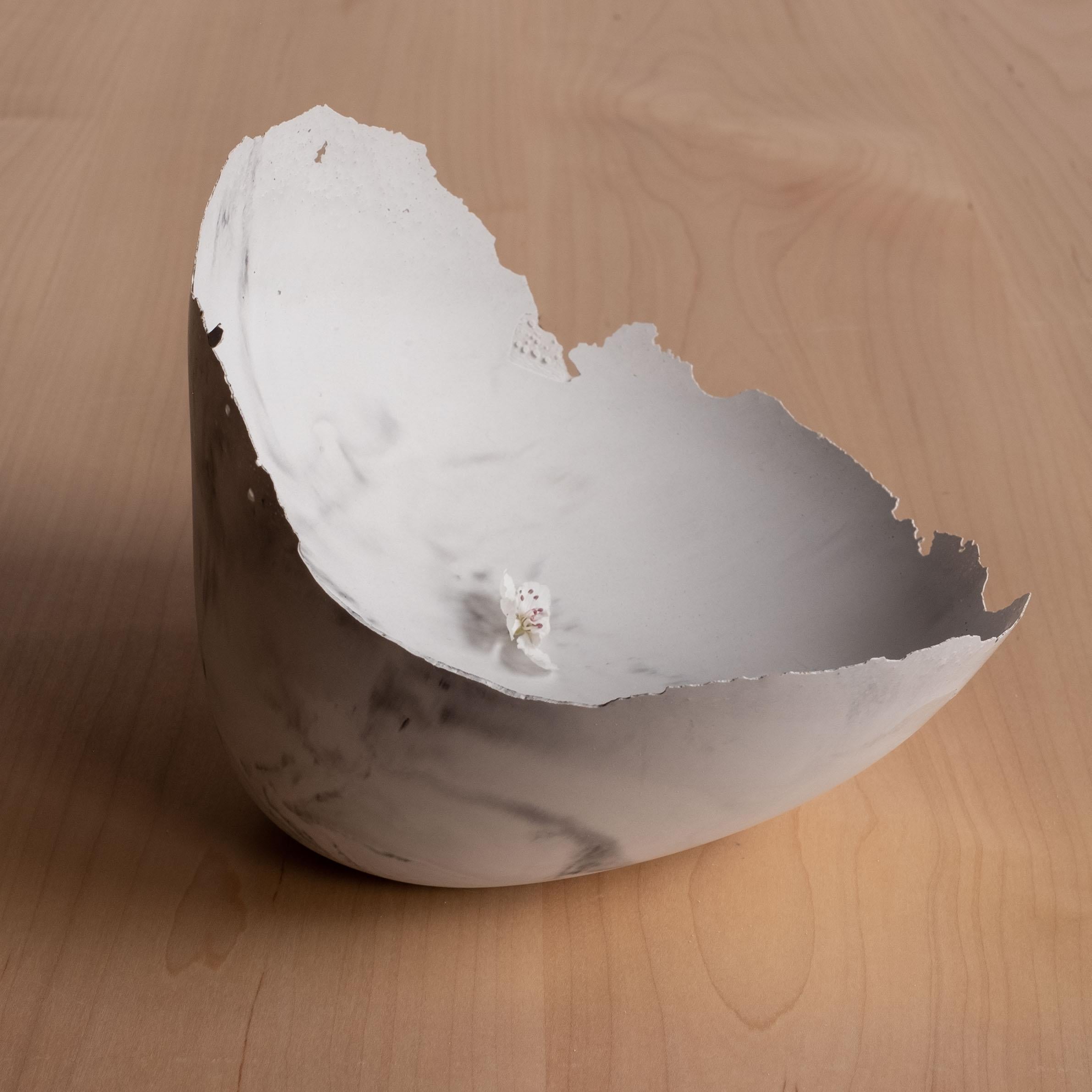 Handmade Cast Concrete Bowl in Grey by UME Studio For Sale 9
