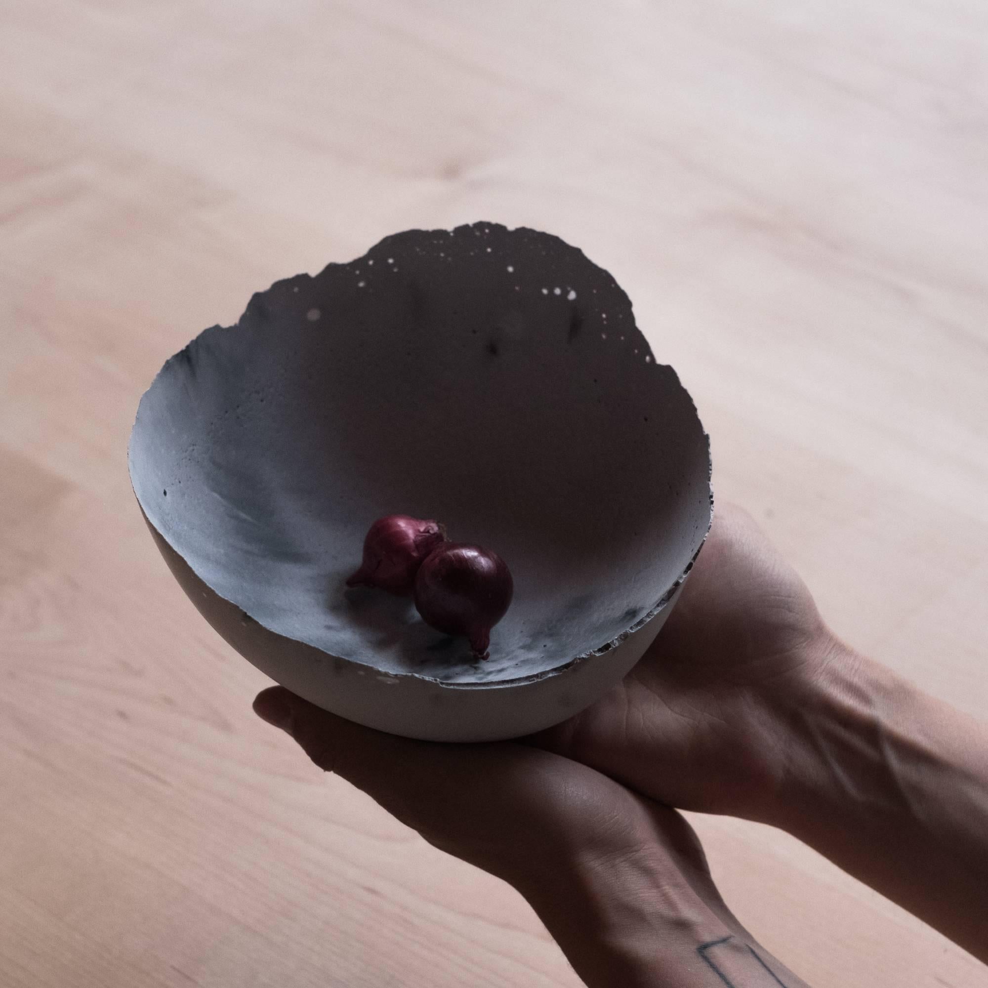 Handmade Cast Concrete Bowl in Grey by UMÉ Studio 10