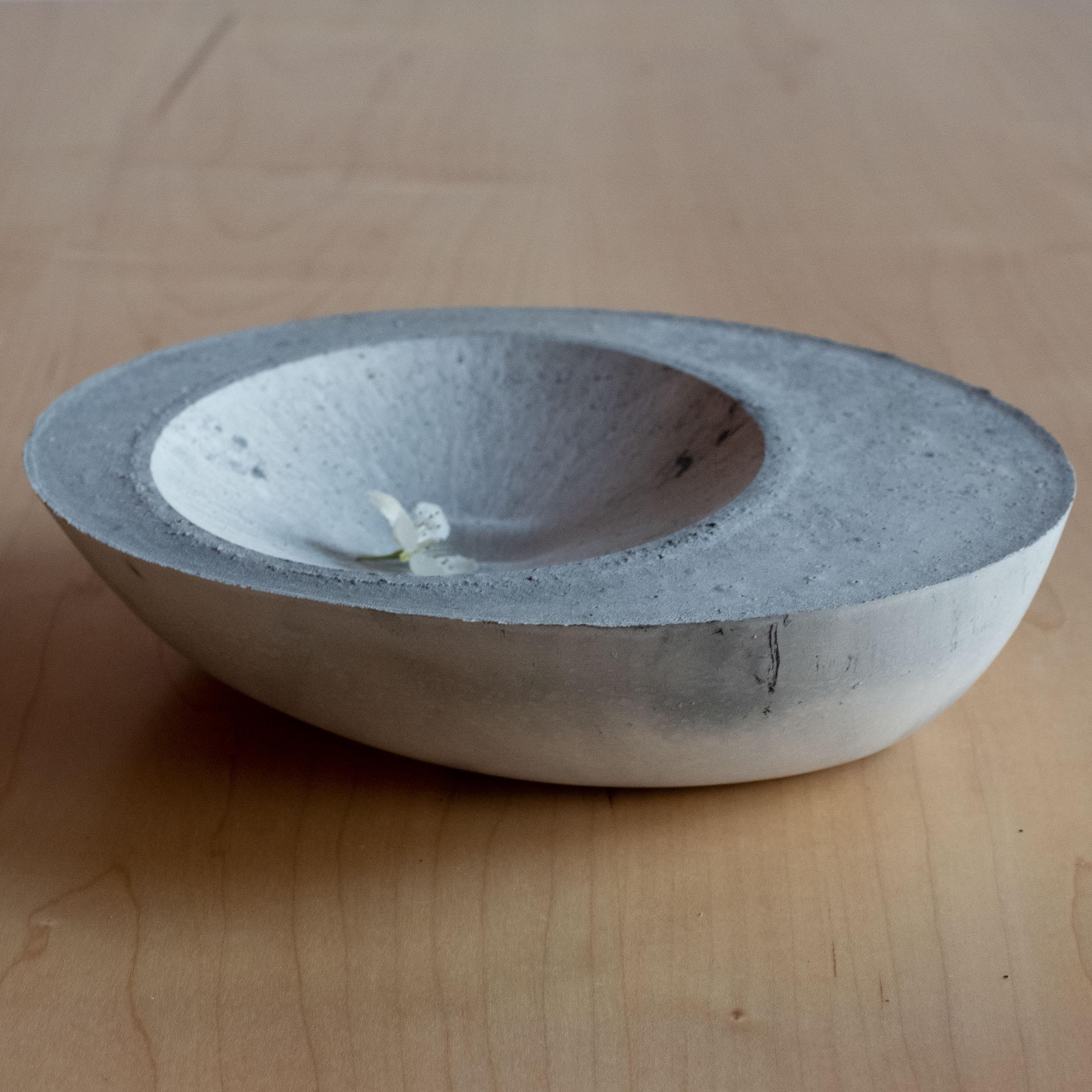 Handmade Cast Concrete Bowl in Grey by UMÉ Studio For Sale 10