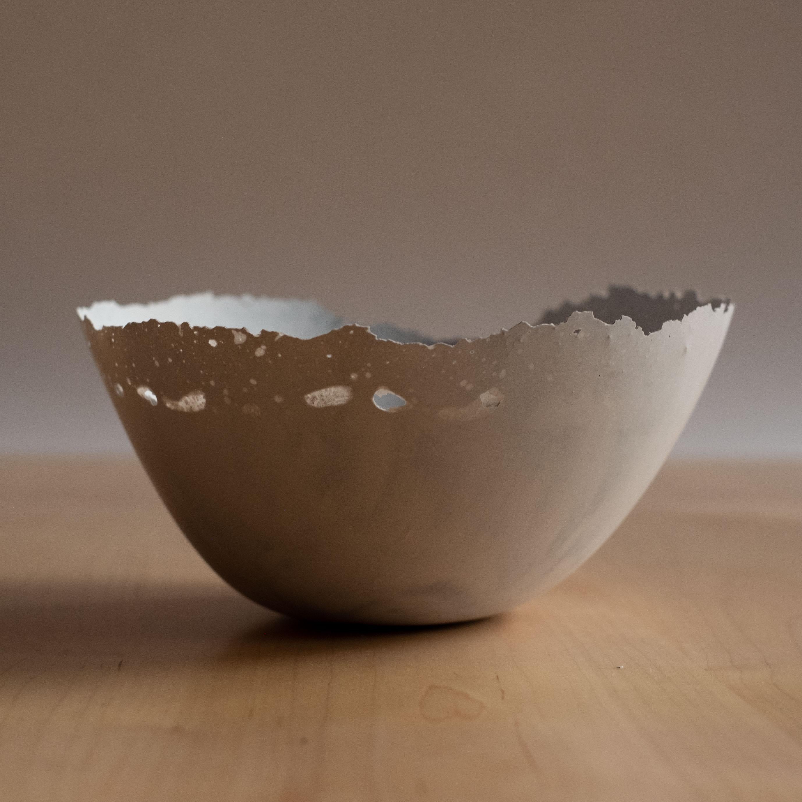 Handmade Cast Concrete Bowl in Grey by Umé Studio For Sale 10