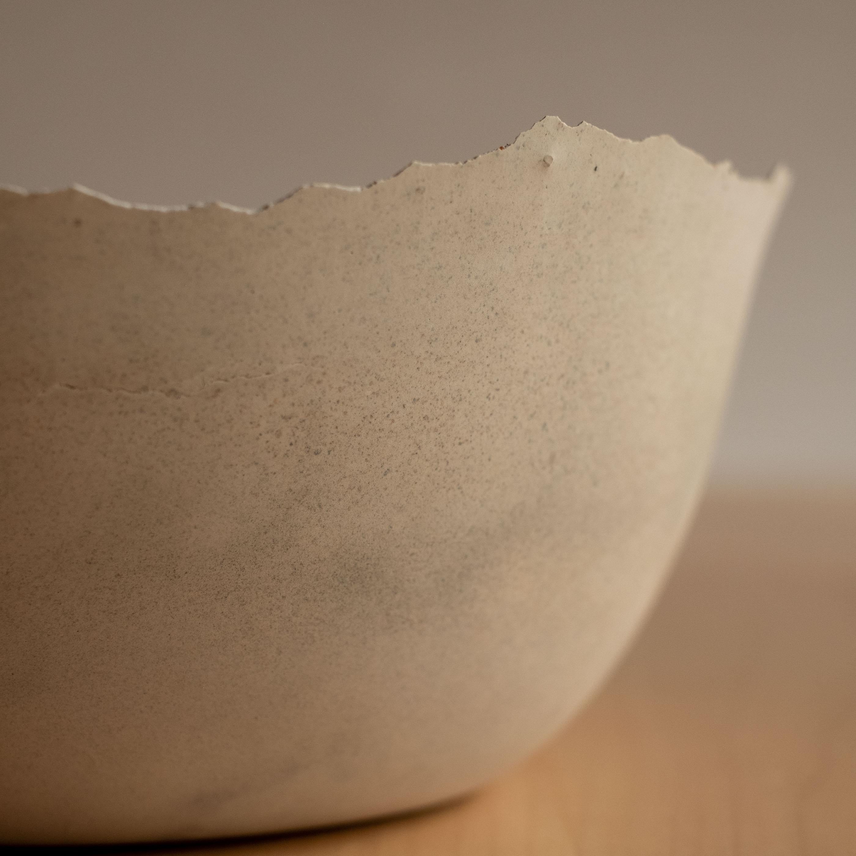 Handmade Cast Concrete Bowl in Grey by Umé Studio For Sale 10