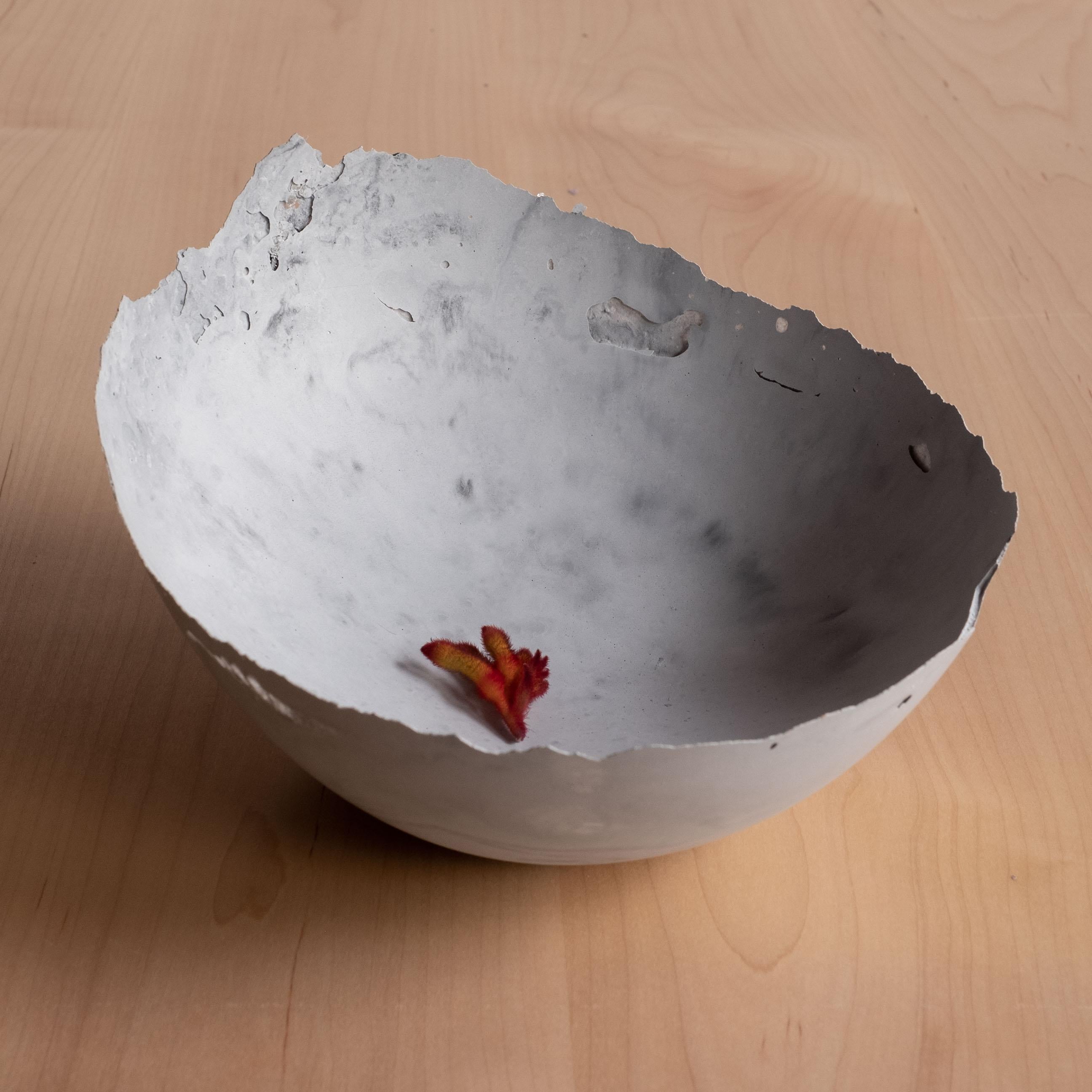 Handmade Cast Concrete Bowl in Grey by UME Studio For Sale 10