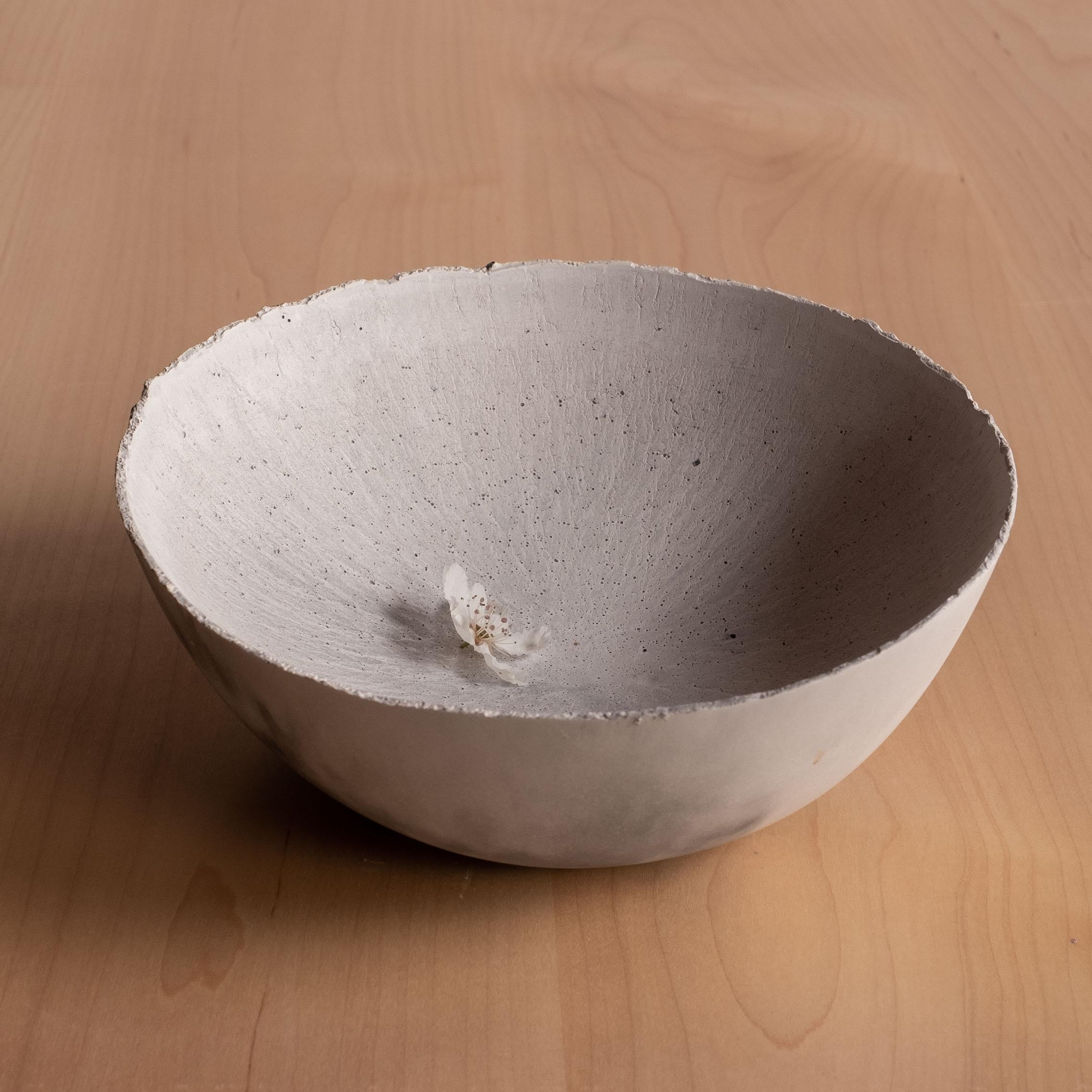 Handmade Cast Concrete Bowl in Grey by UME Studio For Sale 10