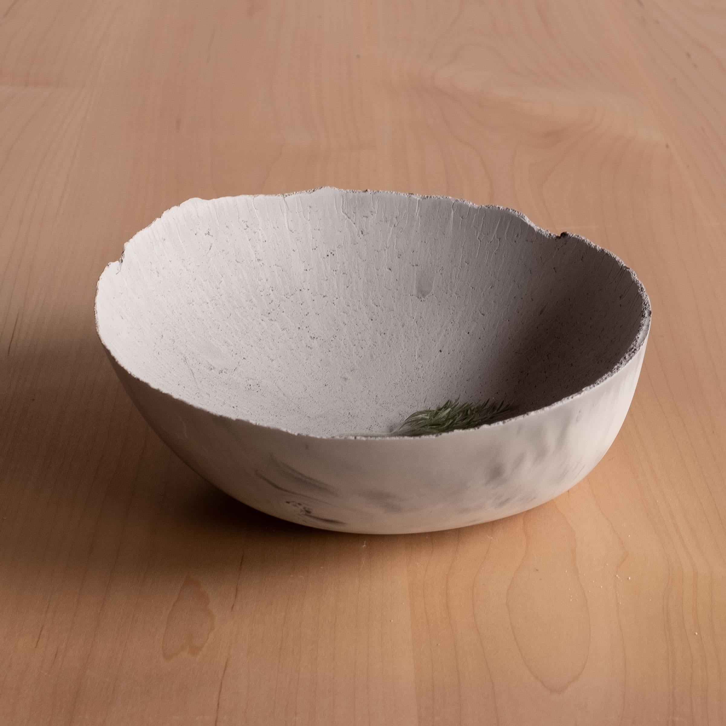 Handmade Cast Concrete Bowl in Grey by UME Studio For Sale 10