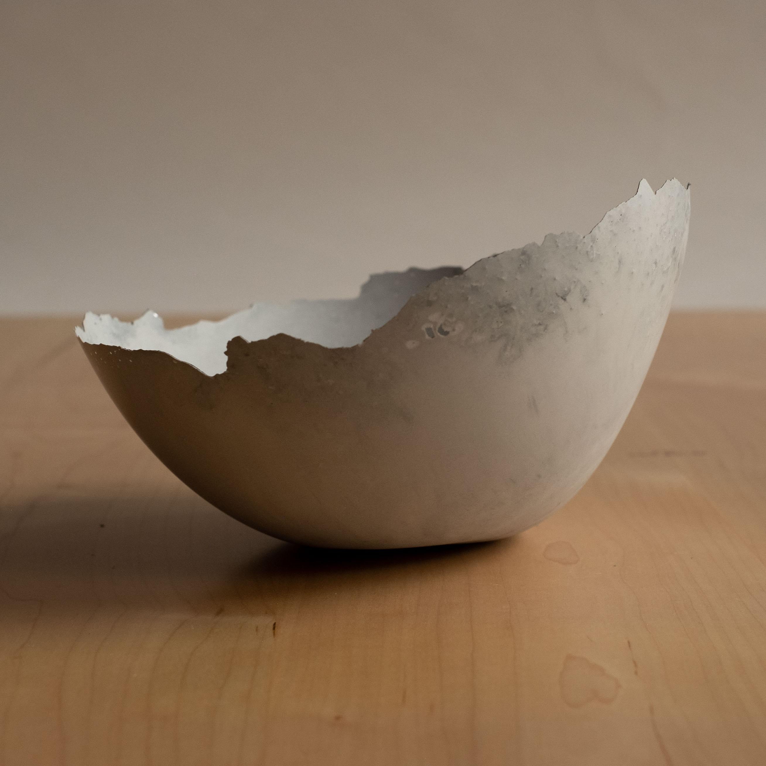 Handmade Cast Concrete Bowl in Grey by UME Studio For Sale 10