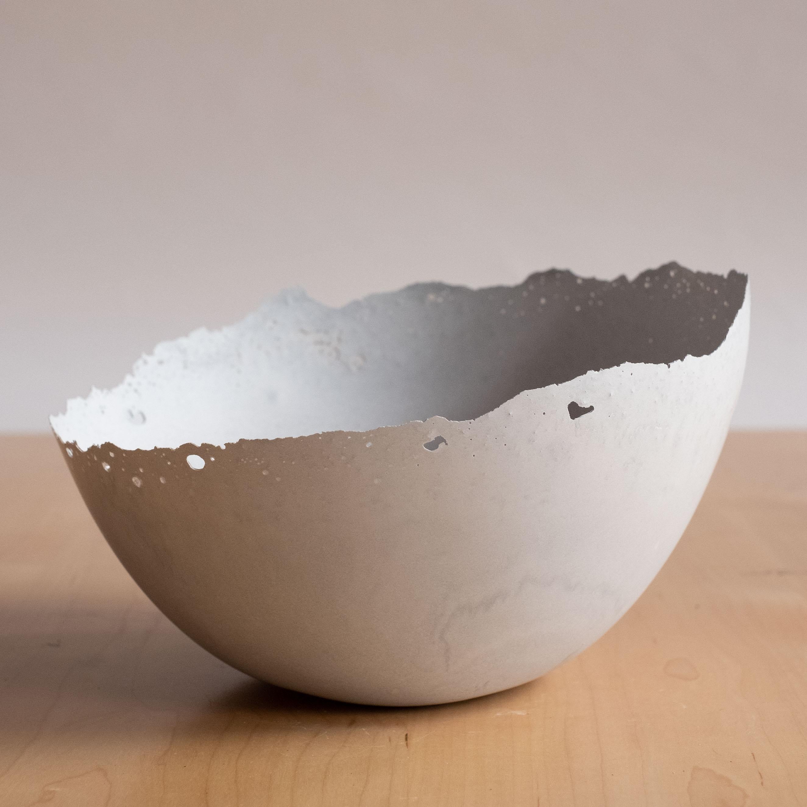 Handmade Cast Concrete Bowl in Grey by UME Studio For Sale 10